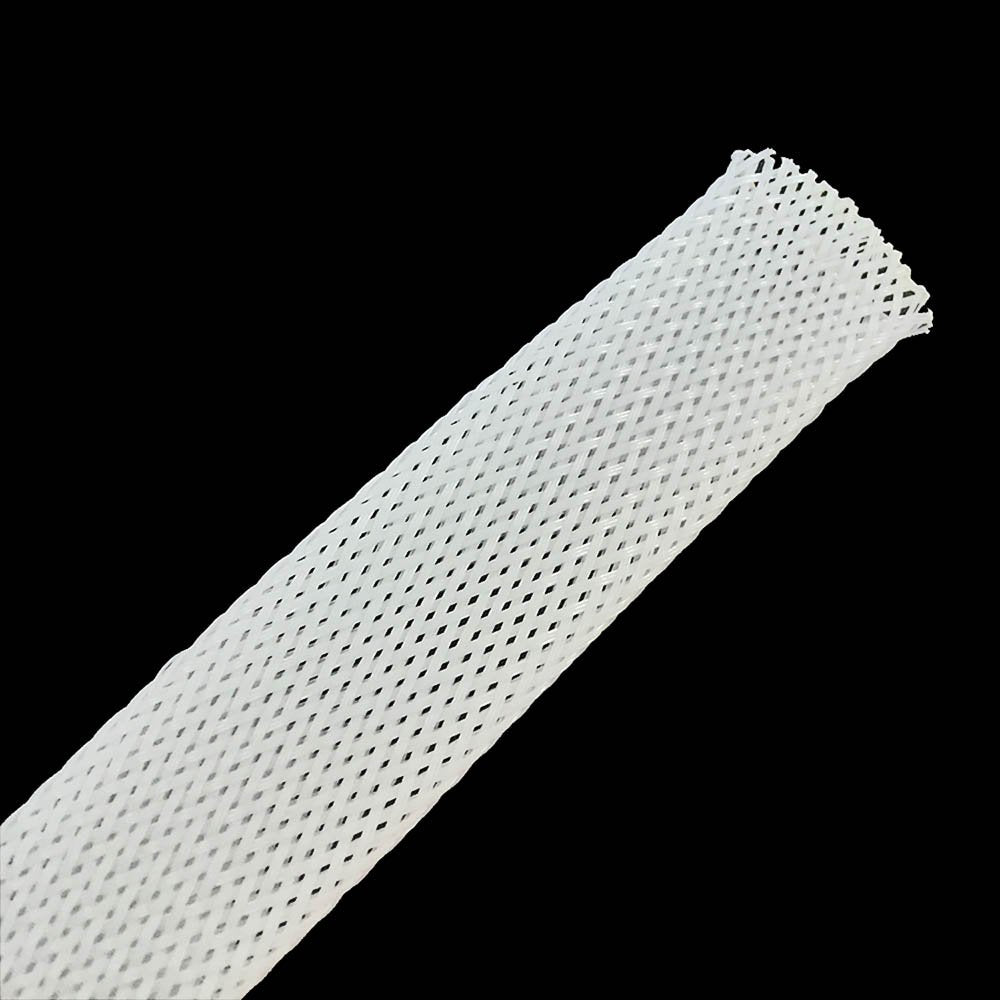 Electriduct Expandable Braid Sleeving | Polyester High Flame Retardant Flexible Cable Mesh Sleeve | 1.25 - 10 Feet (White)