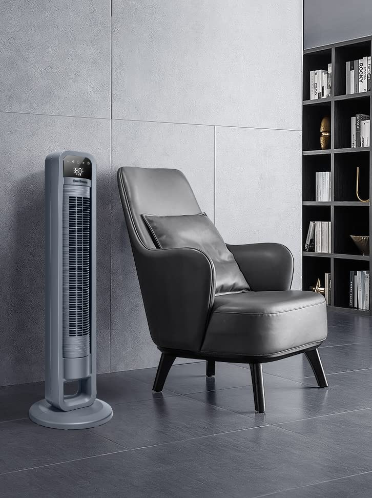 Omnibreeze Digital Electric Tower Fan, Inner Oscillation With Remote Control, Led Display, Standing Bladeless Floor Fans Cooling