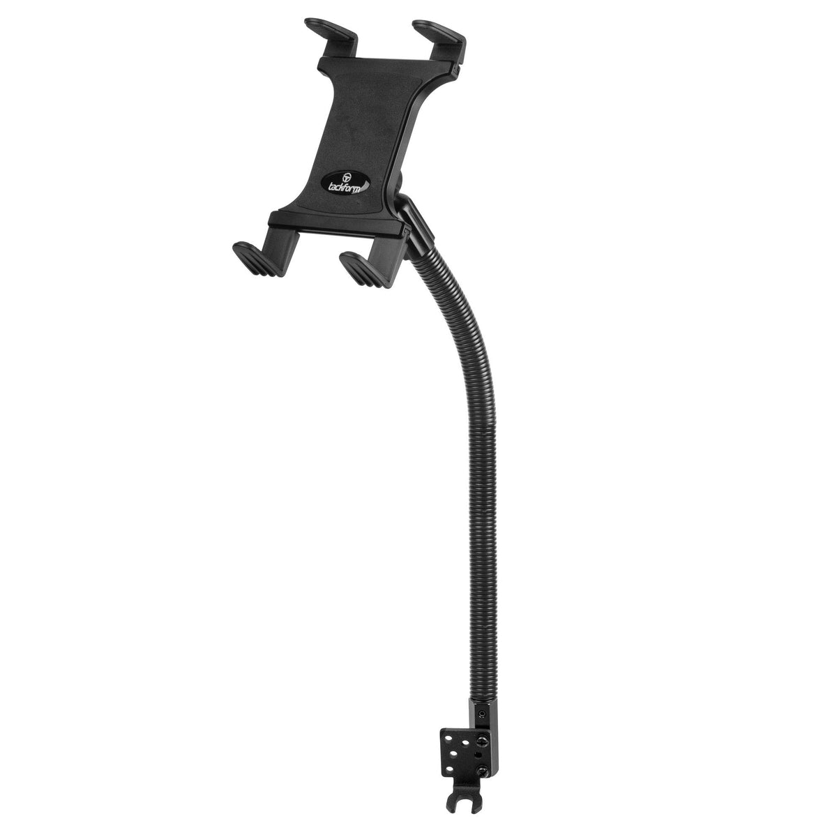 Tackform Tablet Mount for Car and Truck [ELD Mount] Industrial 22 Inch Aluminum Rod Gooseneck Seat Rail Holder for Taxi, Van, Vehicle, Semi, etc. Compatible with iPad, Galaxy, Surface and More.