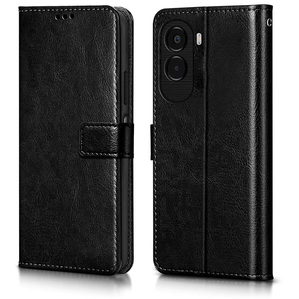Wow Imagine Shock Proof Flip Cover Back Case Cover For Poco M7 Plus 5G (Flexible | Leather Finish | Card Pockets Wallet & Stand