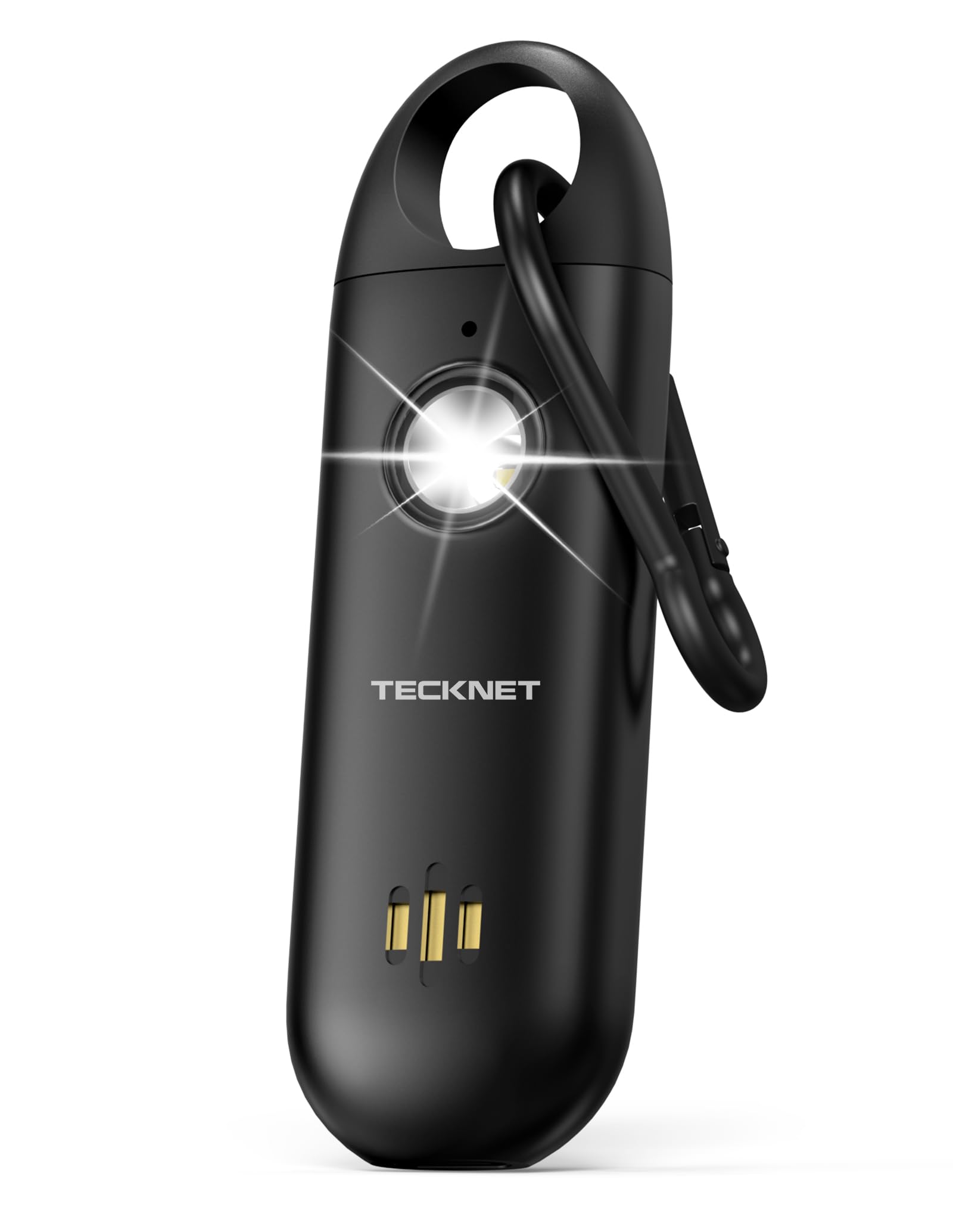 TECKNET Personal Safety Alarm,Portable Personal Alarm for Women with Flashing Strobe Light & Low Battery Alert,130dB Rechargeabl