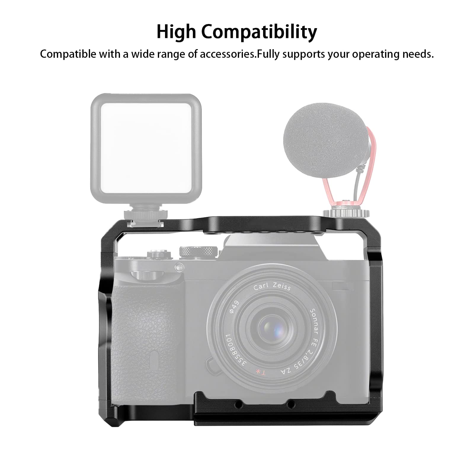 Kalofaye Aluminum Alloy Camera Cage Kit Replacement For Sony A7 M3 /Ariii / A7Iii / A7Ii / A7Sii / A7Rii With Top Handle Grip Wo