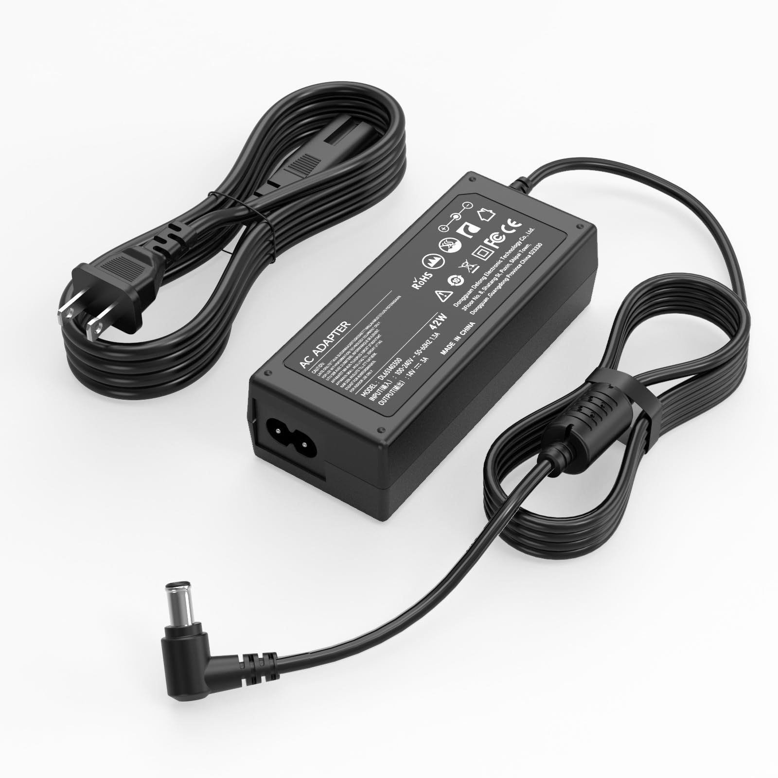 Dc 14V Power Cord For Samsung Monitor 32' 27' 24' 22' 23' 20' 19' 18' 17' 15', Samsung Monitor S22C300H, S22E310H, S22C300H, S24C230Bl, S24D390Hl, S27D590P, S27D360H, S27D390H, S27C570H Power Supply