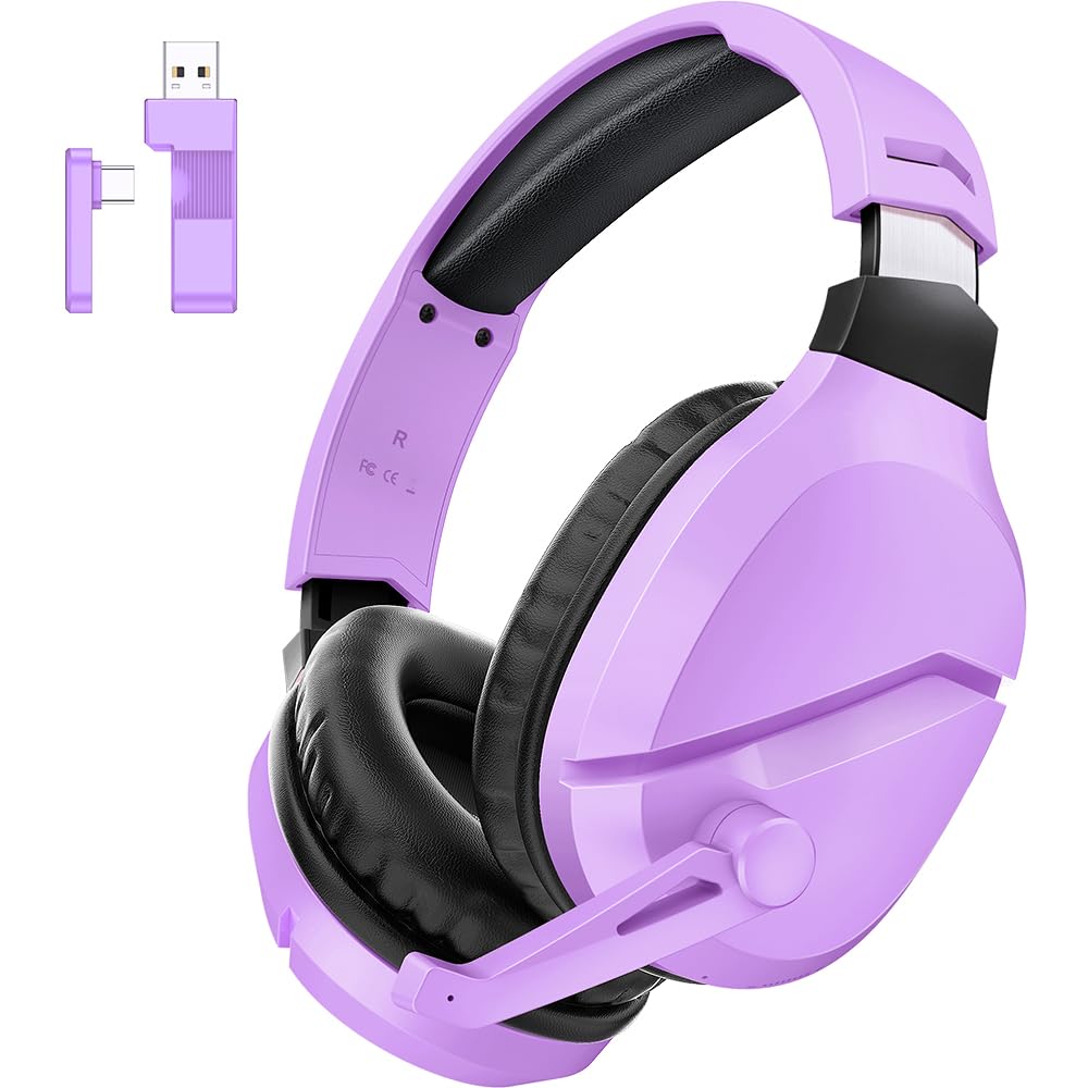 WolfLawS Wireless Gaming Headset with Noise Canceling Microphone for PS5, PC, PS4, 2.4G/Bluetooth Gaming Headphones with USB and