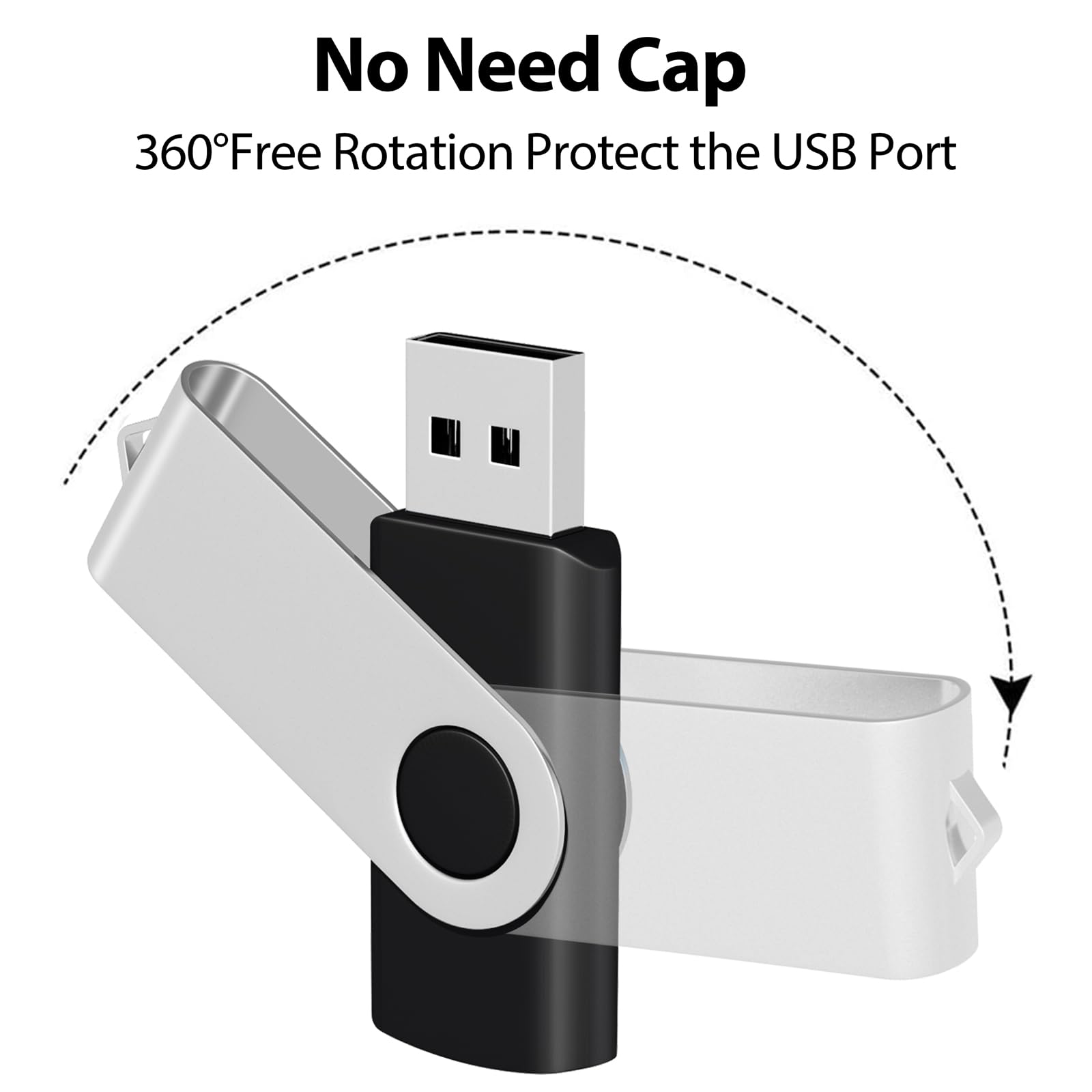 Aretop Bulk Flash Drive 8Gb 20 Pack, Usb 2.0 Swivel Thum Drive Bulk Pendrive Usb Memory Stick 8Gb Flash Drive Bulk Usb Storage (20Pcs 8Gb, 20 Pack Lanyards)