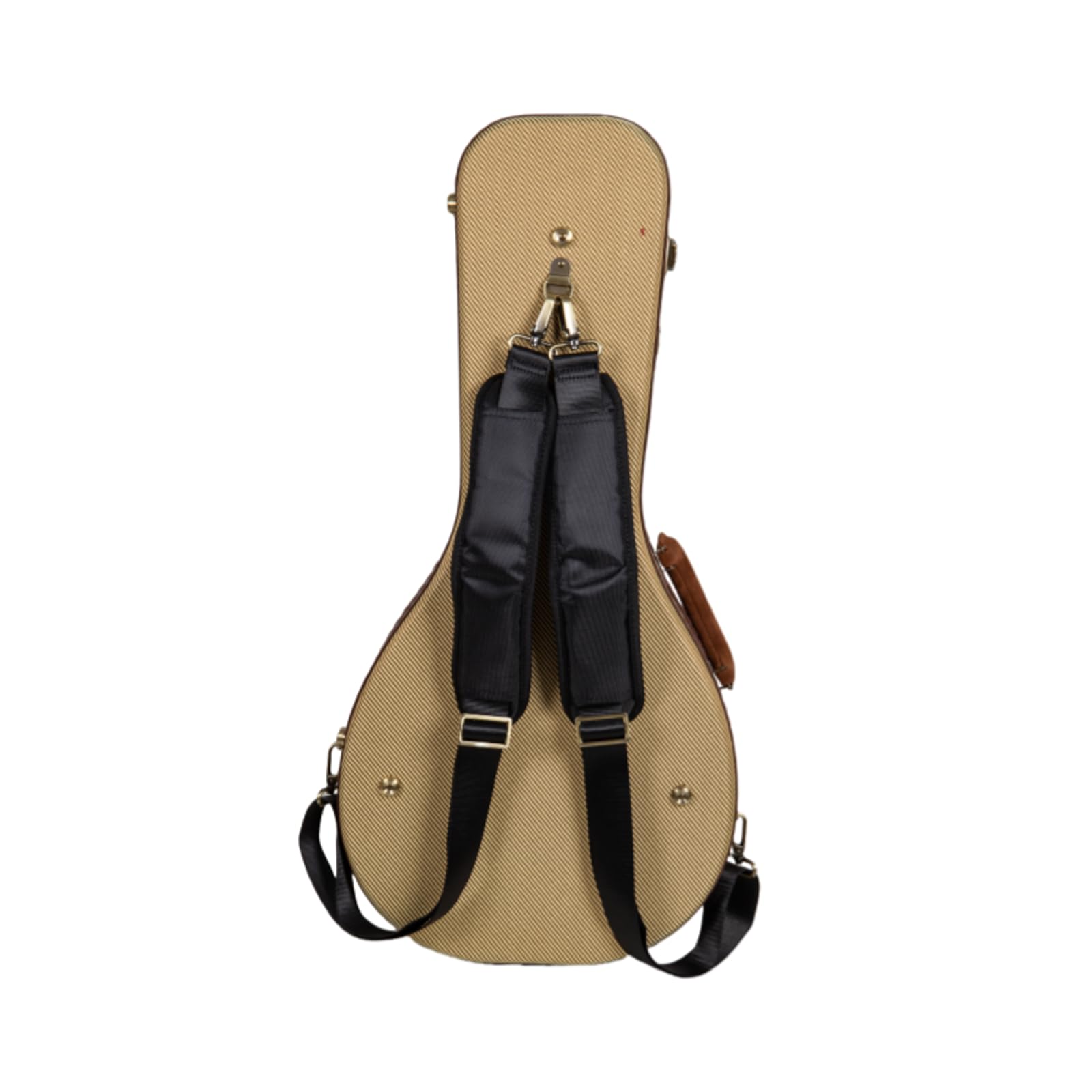 Crossrock Master Series A-Style Mandolin Case | Classic Fabric Tweed Exterior, Re-Engineered Wooden Shell, Leather Handle, Backp