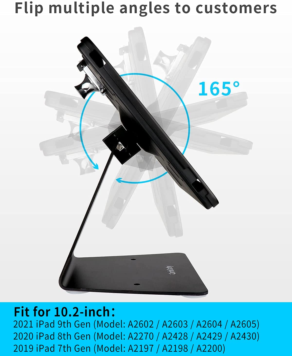 Carriecathy Desktop Anti-Theft Security Kiosk Pos Stand Holder Enclosure For 10.2 2021 Ipad 9Th Gen 2020 Ipad 8Th Gen 2019 Ipad