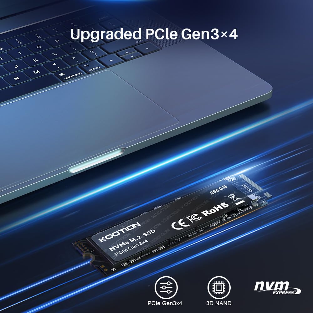 Kootion 256Gb Nvme M.2 Pcie 2280 Ssd | Gen3X4 Internal Solid State Drive Hard Drive Up To 2500Mb/S | Compatible With Laptop & Pc