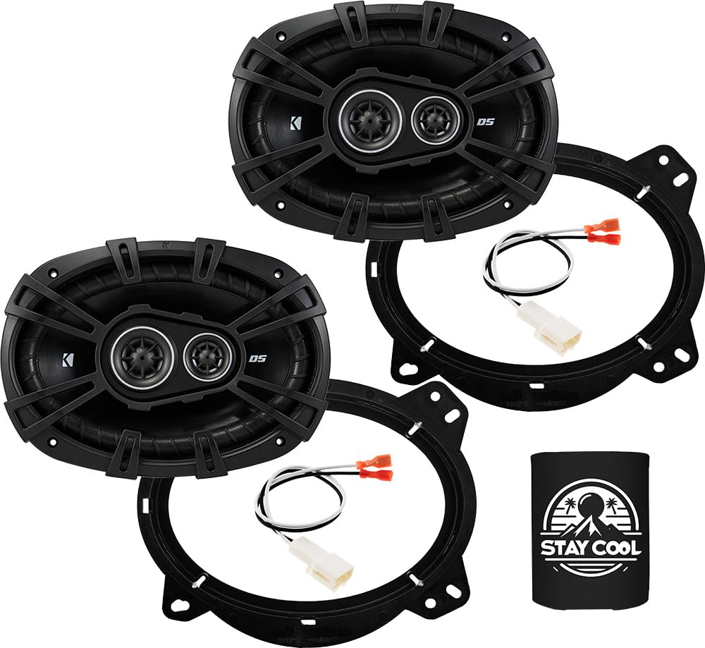KICKER Speakers 6X9 inch for Toyota Tacoma 2005-2023 Upgrade Kit - Pair of DS Series with Adapters and Harness, Car Audio Front 