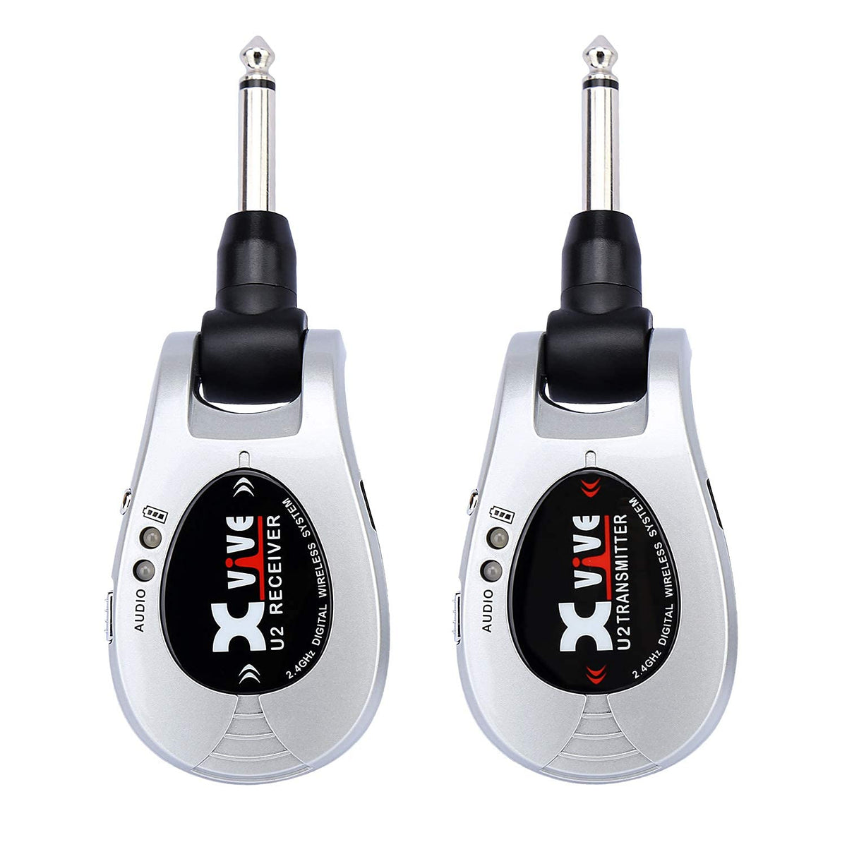 Xvive U2 Rechargeable 2.4Ghz Wireless Guitar System   Digital Transmitter Receiver For Electric Guitar Bass Violin ( Silver )