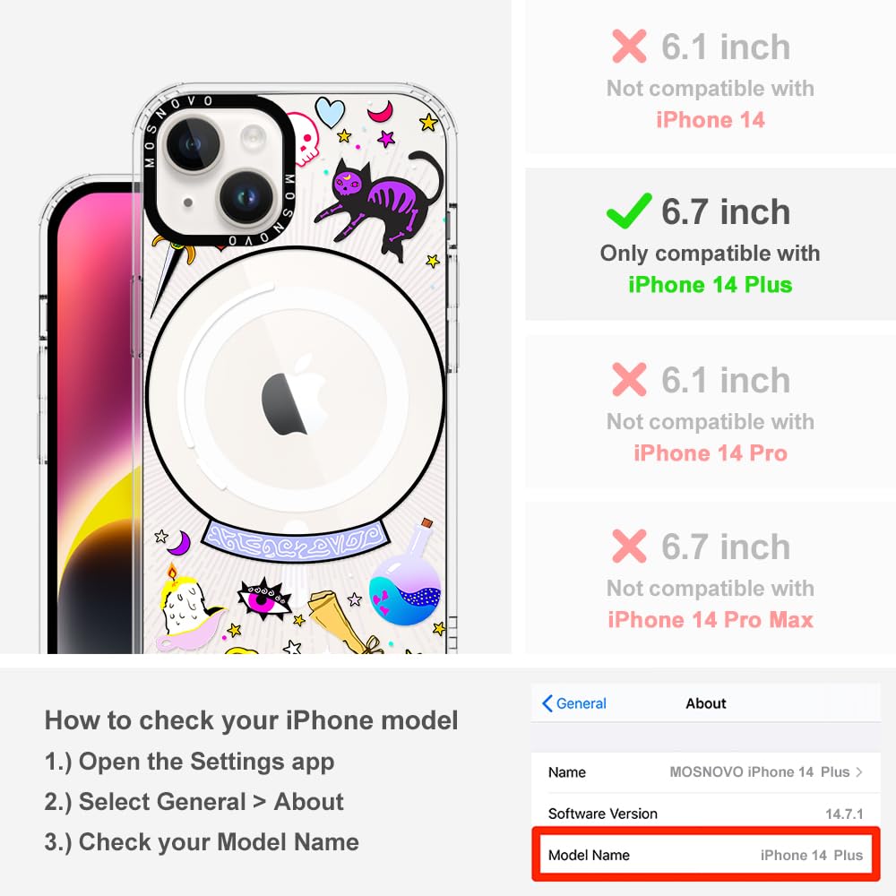 Mosnovo Compatible With Magsafe Designed For Iphone 14 Plus Case, [Buffertech 6.6 Ft Drop Impact] Shockproof Tpu Protective Bump