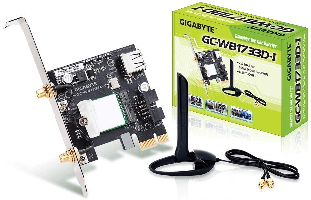 Gigabyte Gc Wb1733D I (Bluetooth 5/Wireless Ac 9260/160Mhz Dual Band Wifi/Expansion Card)