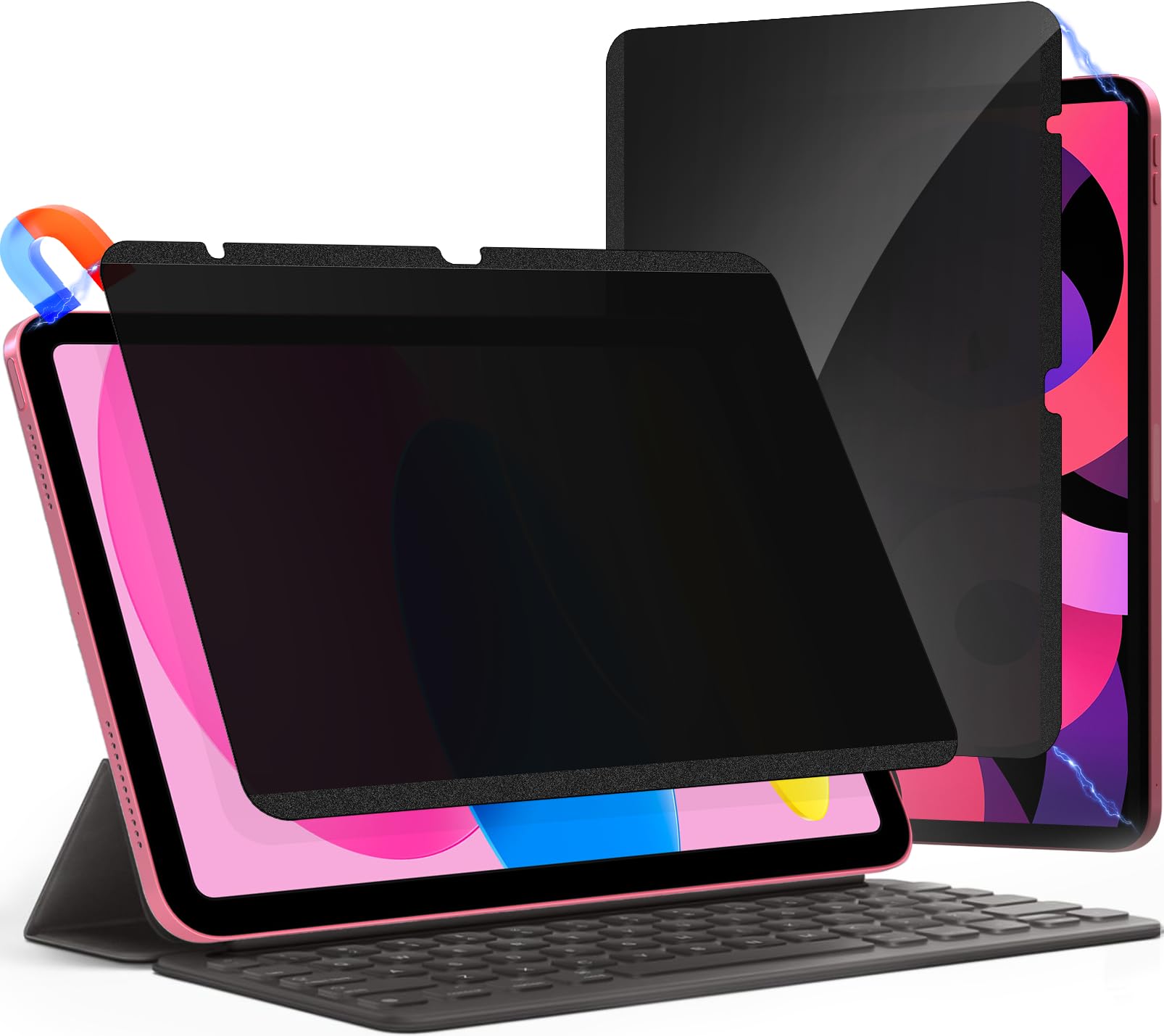 Upgraded 360 Ipad 10.9 10Th Generation 2022 Privacy Screen Protector (Landscape+Portrait Privacy), Magnetic Removable 4 Way Anti