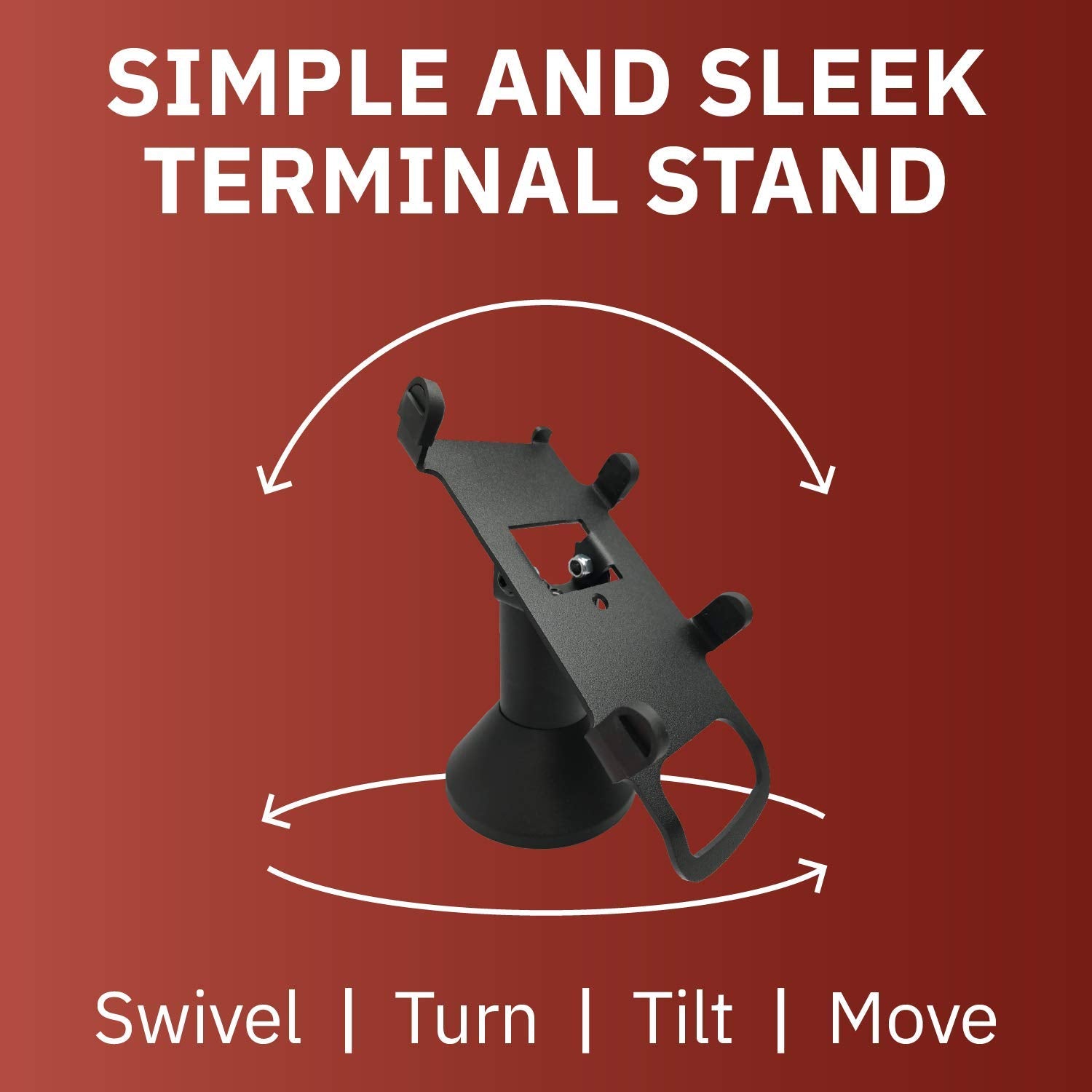 Discount Credit Card Supply DCCStands Low Swivel and Tilt Pax S300 & SP30 Terminal Stand, Screw in and Adhesive