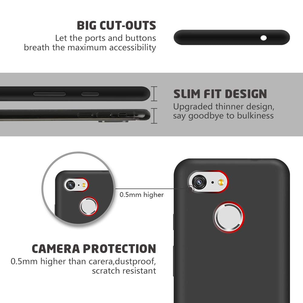 Abitku Pixel 3 Case, Pixel 3 Phone Case, Thicken Silicone Gel Rubber Case Soft Microfiber Cloth Lining Cushion Compatible For Go