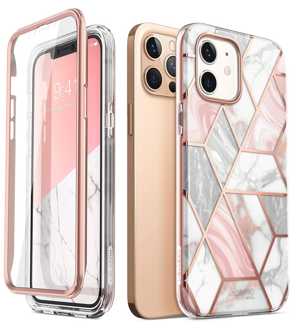 i-Blason Cosmo Series Case for iPhone 12 / iPhone 12 Pro 5G 6.1 inch (2020 Release), Slim Full-Body Stylish Protective Case with