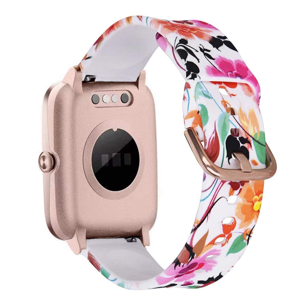Vicrior Bands Compatible With 19Mm Id205L Smart Watch, Quick Release Soft Silicone Fadeless Pattern Printed Floral Replacement B