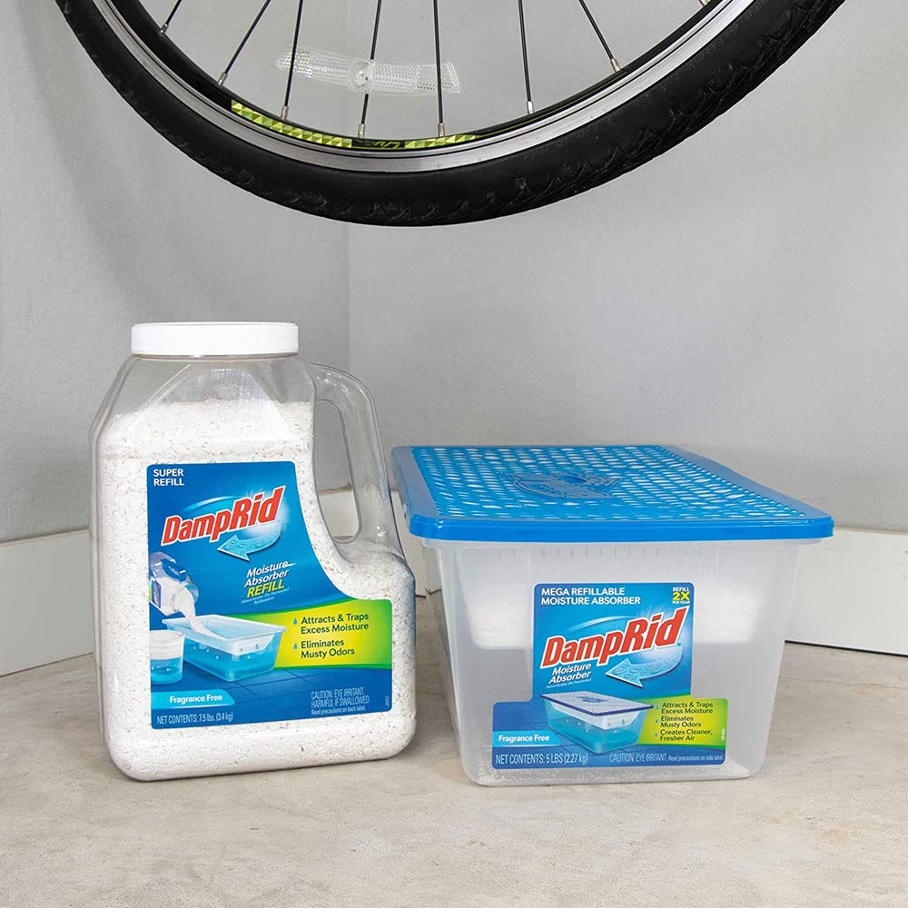 Damprid - Fragrance Free Mega Moisture Absorber Refill Container (7.5 Lb.); Traps Moisture In Basements & Large Areas For Freshe