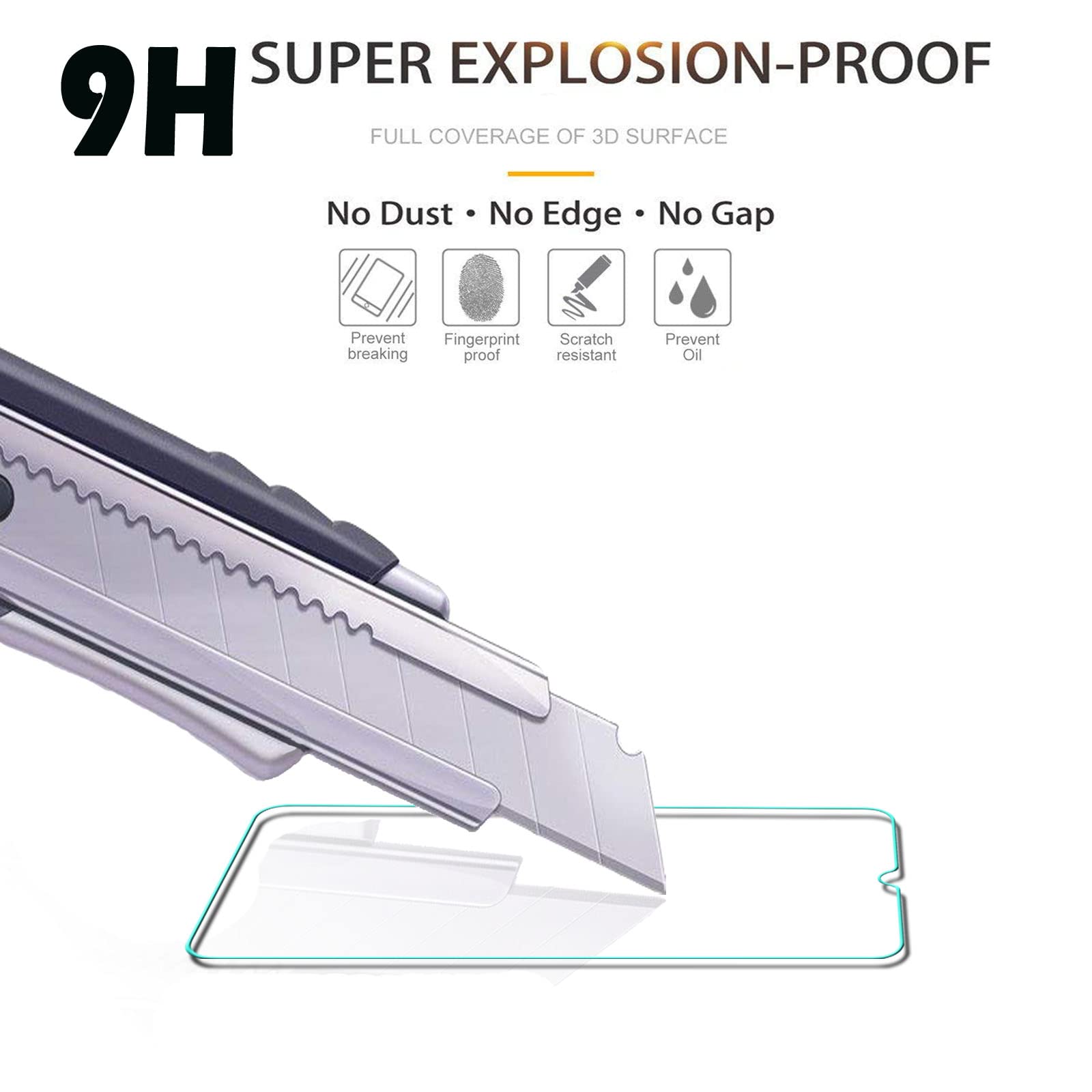 Beukei (3 Pack) (6.82 Inch) Compatible For T Mobile Revvl 6 Pro 5G Screen Protector Tempered Glass,Touch Sensitive,Case Friendly