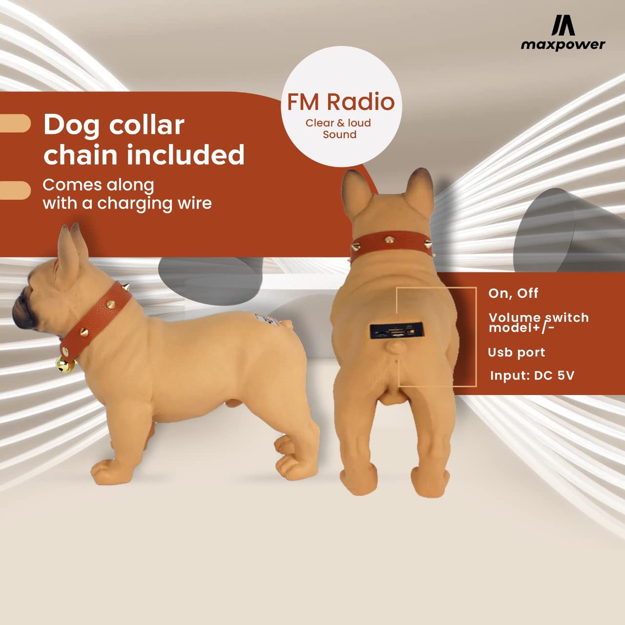 Max Power Bulldog Style Speaker   Md568 Bluetooth Speaker System  Bulldog Speaker With Rechargeable Battery   Bluetooth Speaker