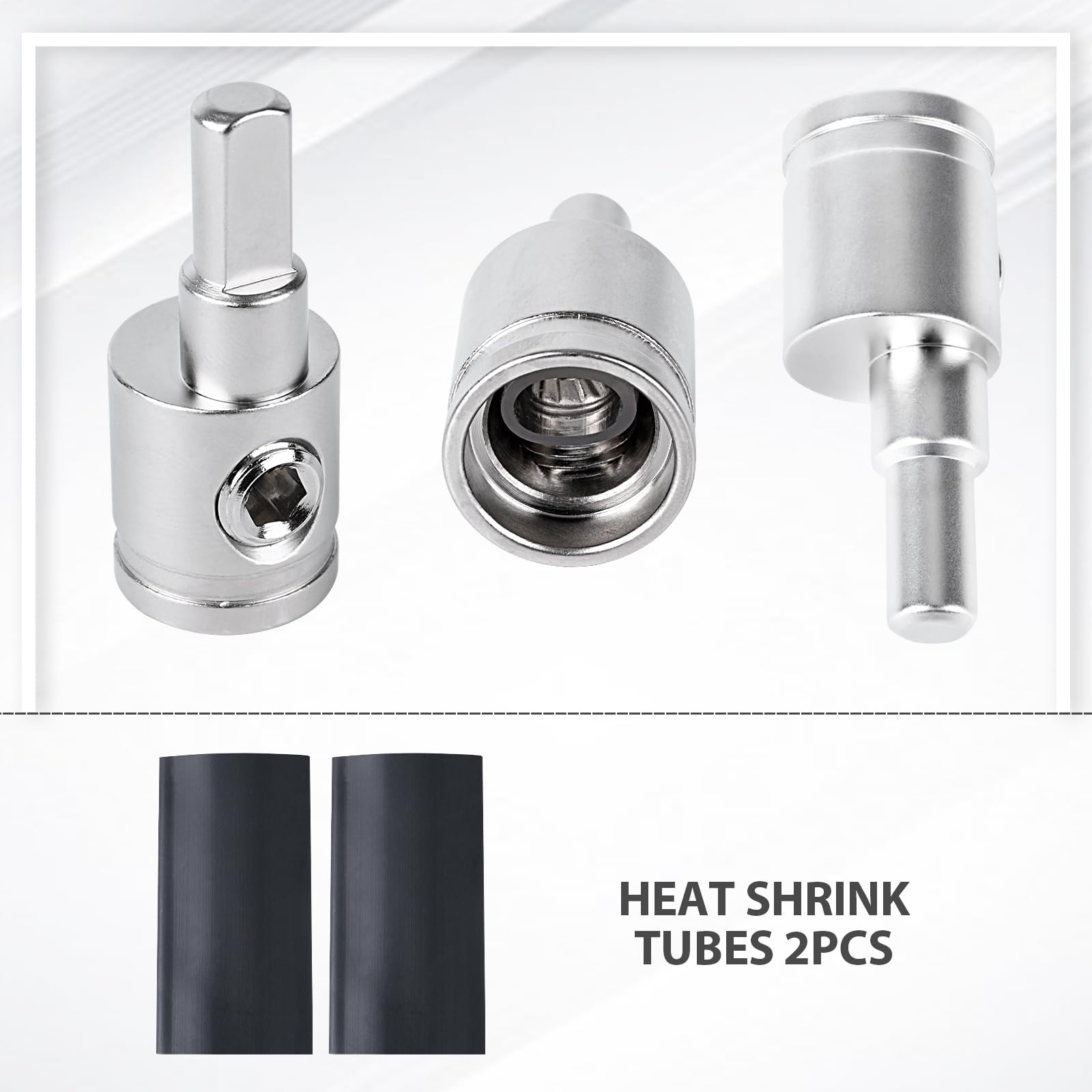 Tottist Amp Input Reducer 0 Gauge To 4 Gauge (2Pcs) Car Stereo Audio Awg Pin Power Ground Wire Reducer 2Pcs