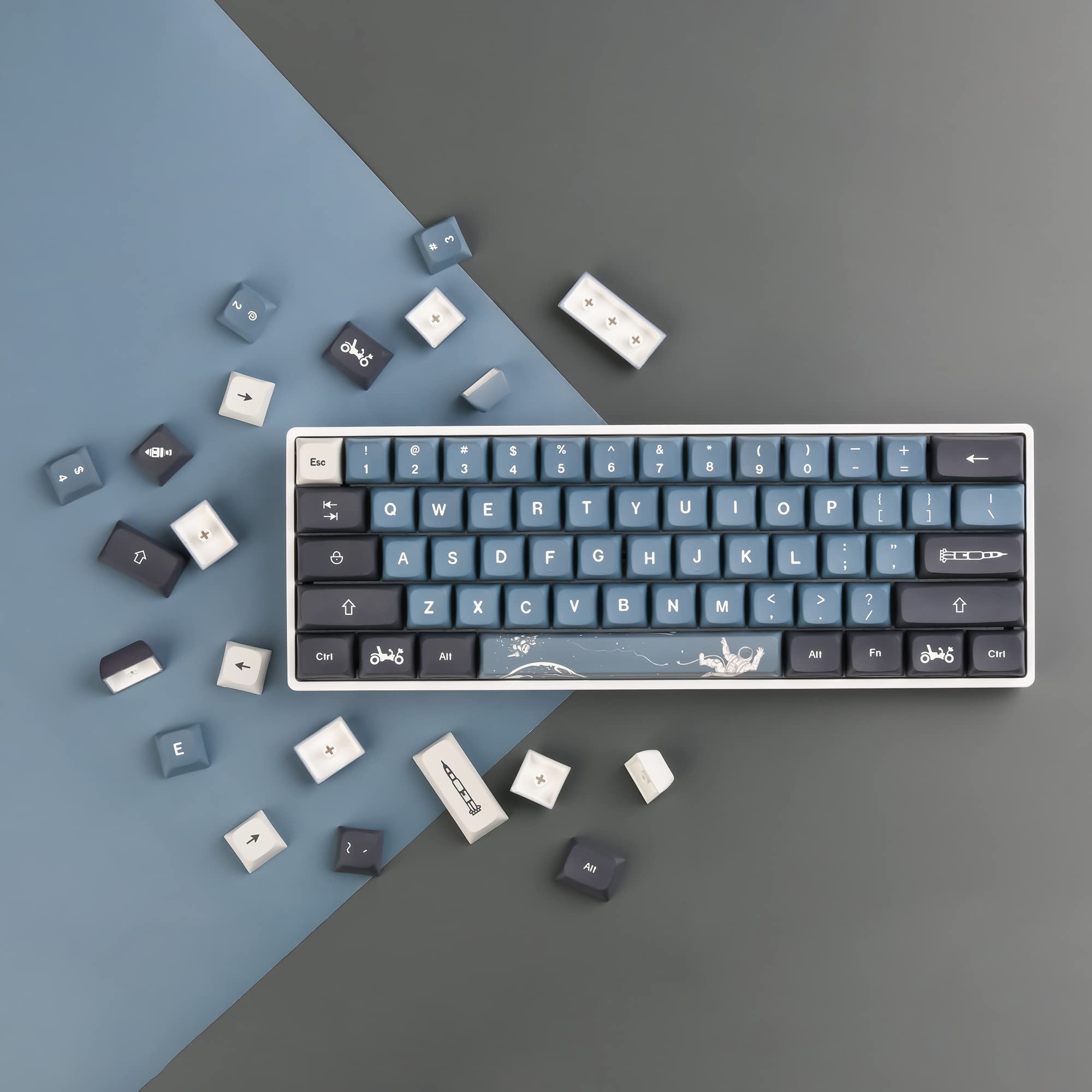 Surmen Pbt Keycaps Xda Keycaps Dye Sublimation 60% Custom Keycaps 60 Percent For Cherry Mx Switches Mechanical Keyboard(Apollo)