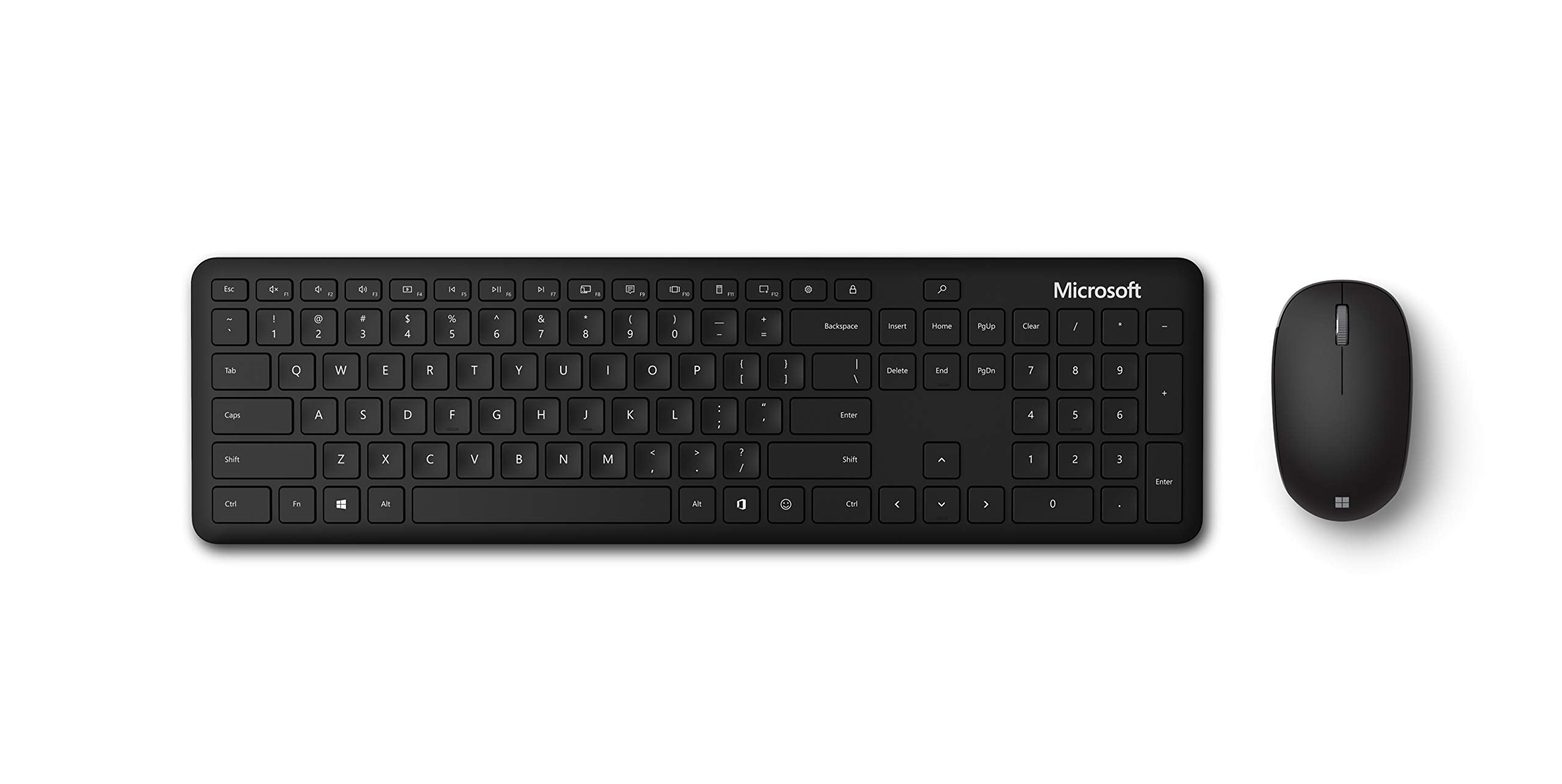 Microsoft Bluetooth Desktop   Matte Black Slim, Compact, Wireless Bluetooth Keyboard And Mouse Combo Extra   Long Battery Life W