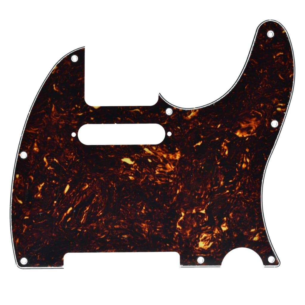 Kaish 8 Hole Tele Style Guitar Pickguard Tl Pick Guard With Pickup Mounting Screw Holes For Tele/Telecaster Dark Tortoise