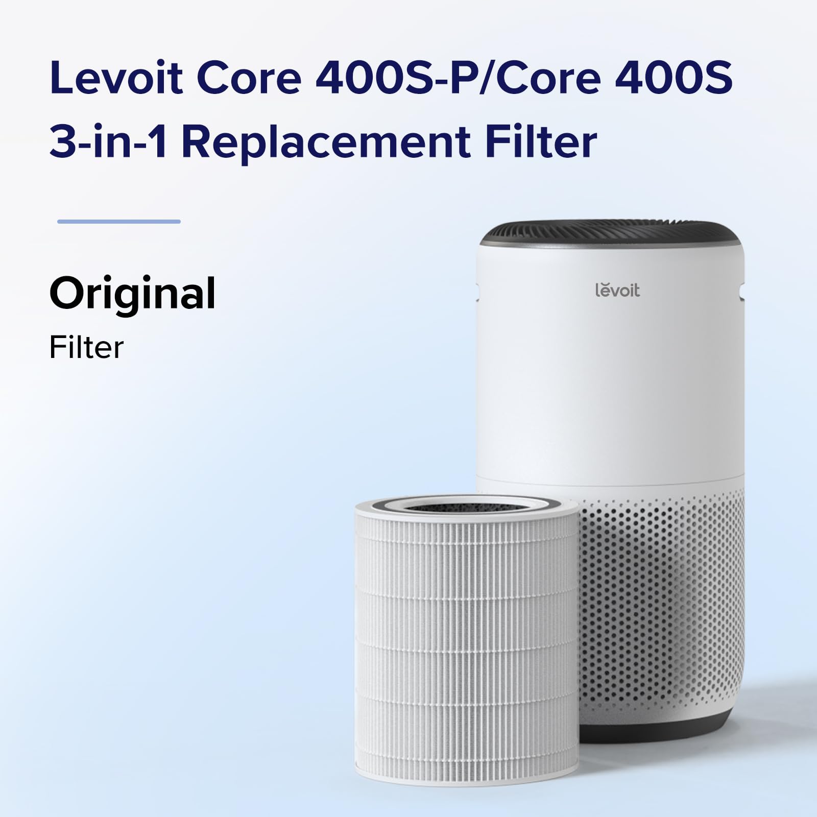 Levoit Core 400S/Core400S P Air Purifier 3 In 1 Replacement Filter, Core400S Rf, 1Pack, White