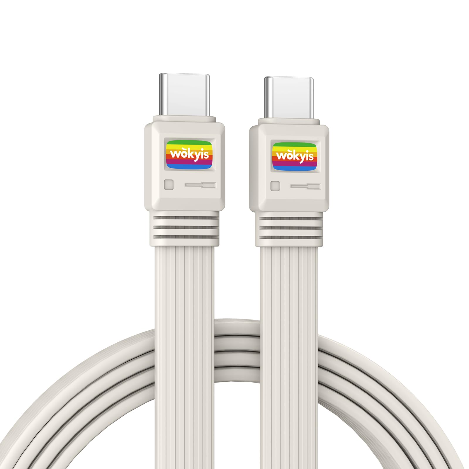 WOKYIS 80Gbps USB4 Flat Cable, 3.3ft/1m, 240W Charging, 8K@60Hz Video, Compatible with Thunderbolt 5/4/3