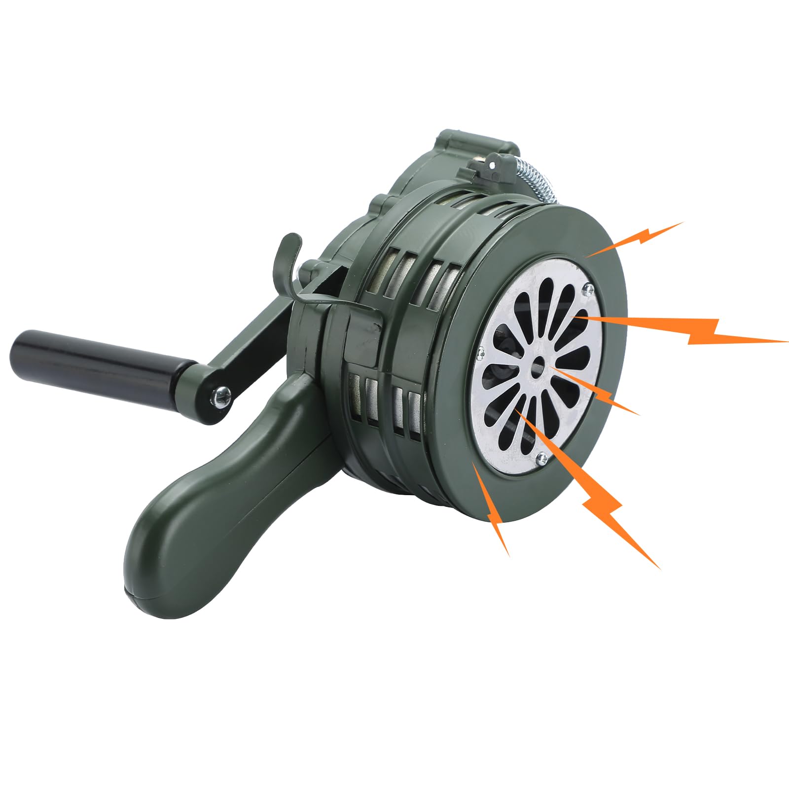 Maopiner Handheld Air Raid Siren, 110Db Hand Loud Crank Operated Air Raid Siren Home Self Protection Security Alarm Siren Alumin