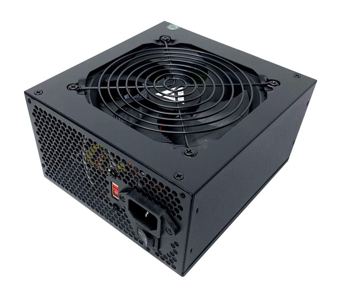 Apevia Atx Es600W Essence 600W Atx Semi Modular Gaming Power Supply With Auto Thermally Controlled 120Mm Black Fan, 115/230V Swi