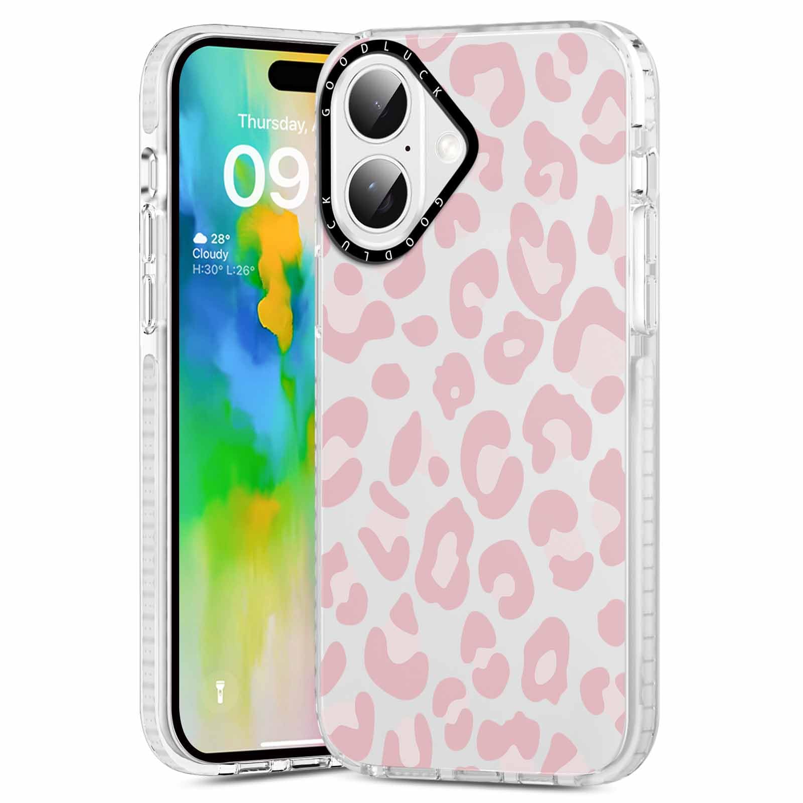 Rumdey 2 Pack Cute Clear Leopard Cases For Iphone 16 6.1'' Phone Case, Cheetah Print Design Cases Soft Silicone Slim Tpu Shockpr