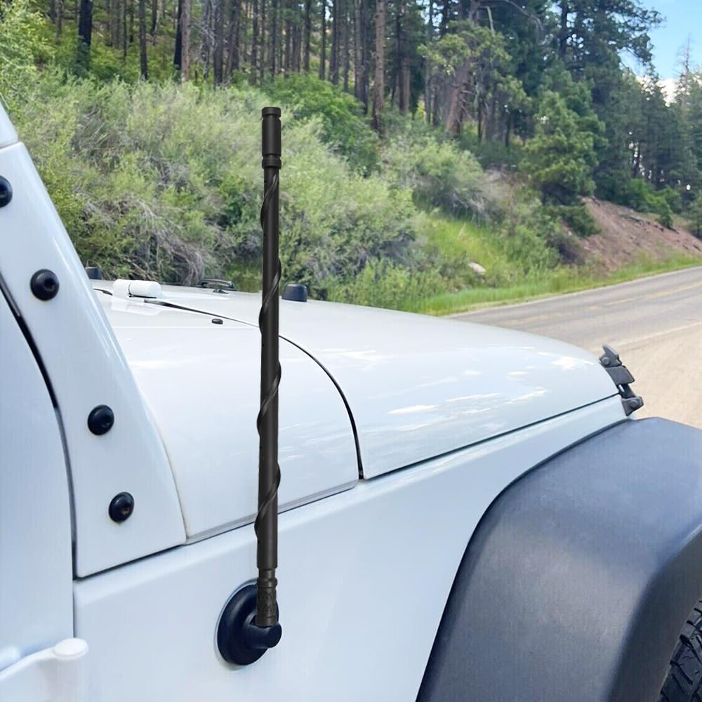 Basiker Antenna For Jeep Wrangler Gladiator Jk Jt Jl Rubicon Sahara 2007 2022 2023 2024 2025 | 13 Inch Car Replacement Antenna | Wrangler Jeep Accessories For Am Fm Radio Reception