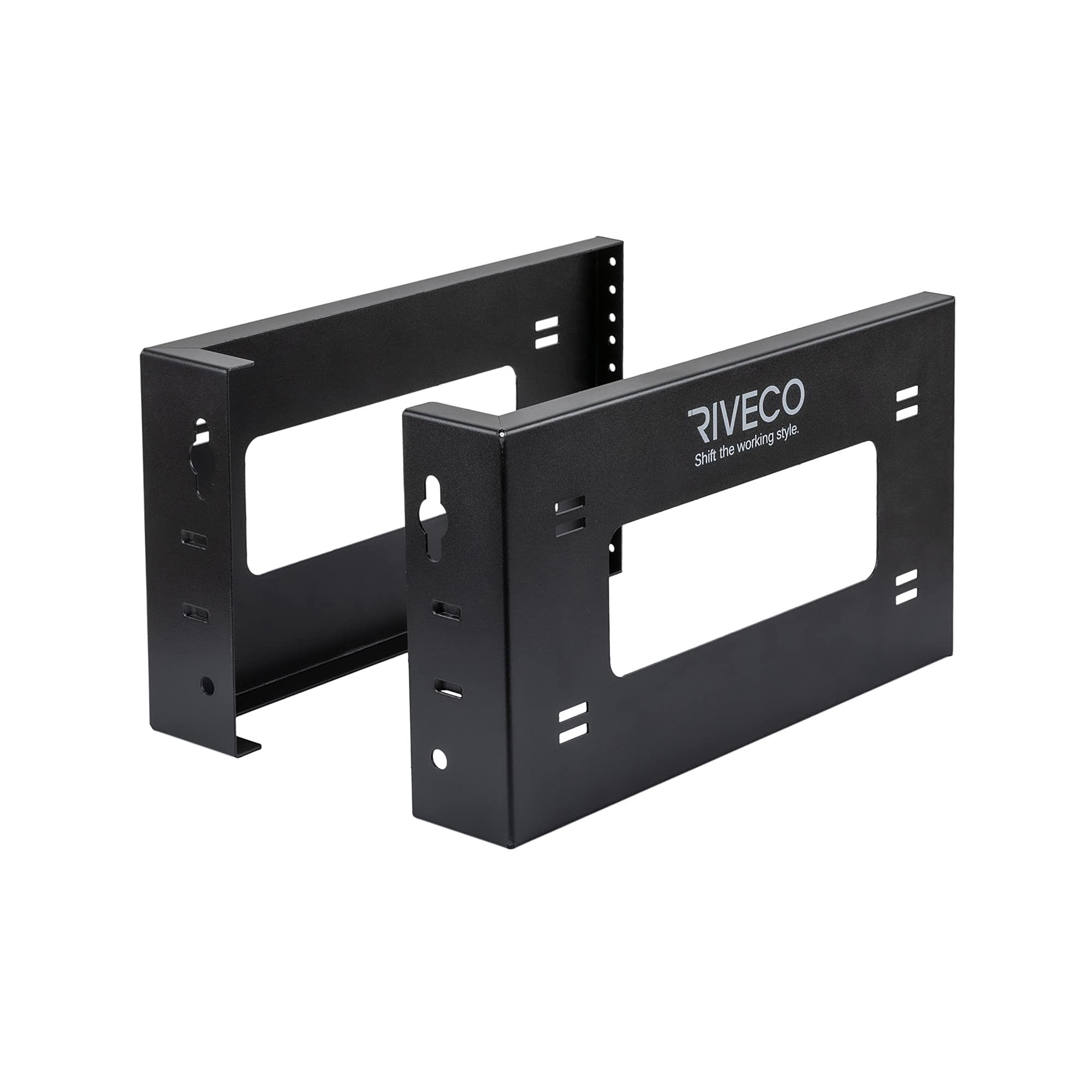Riveco 4U Open Frame Rack Wall Mount & Desktop Mount, No Assembly Required Server Rack For Network Equipment & Data Av Hifi Ster