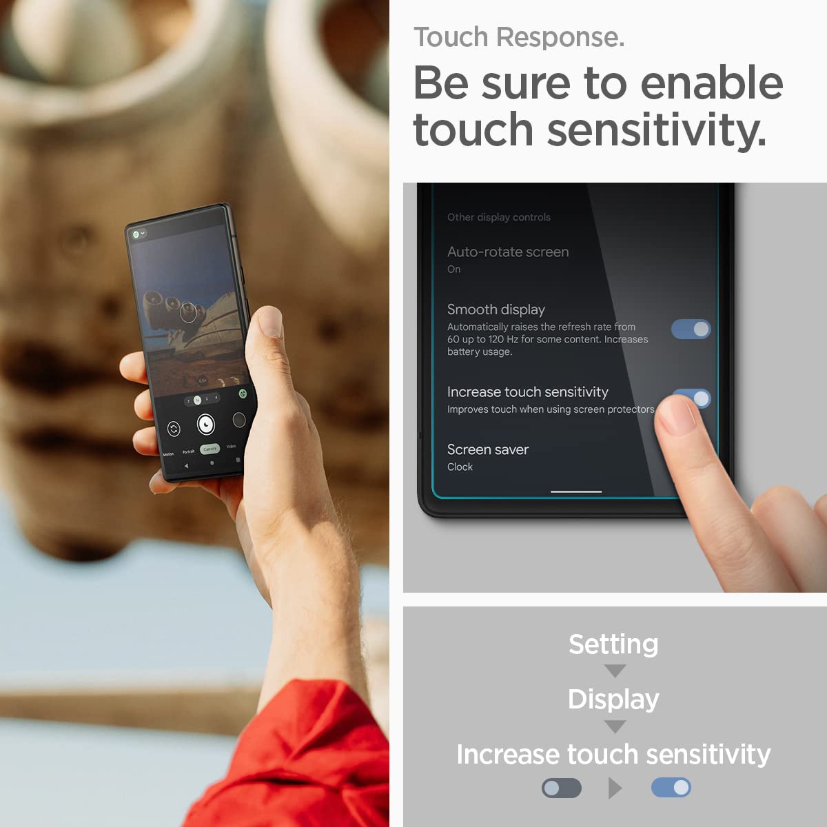 Spigen Tempered Glass Screen Protector Glastr Alignmaster] Designed For Pixel 6A (2022)   2 Pack