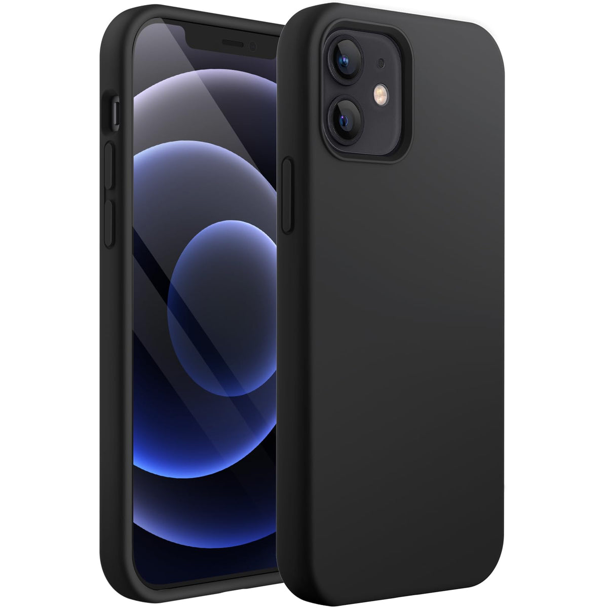 Jetech Silicone Case For Iphone 12/12 Pro 6.1 Inch, Silky Soft Touch Full Body Protective Phone Case, Shockproof Cover With Micr