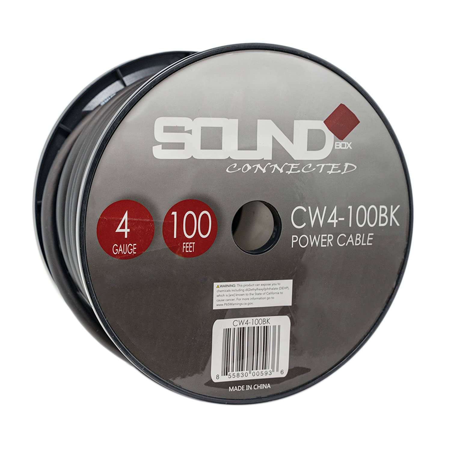 Soundbox Connected 4 Gauge Black Amplifier Amp Power/Ground Wire 100 Feet Superflex Cable 100' Spool