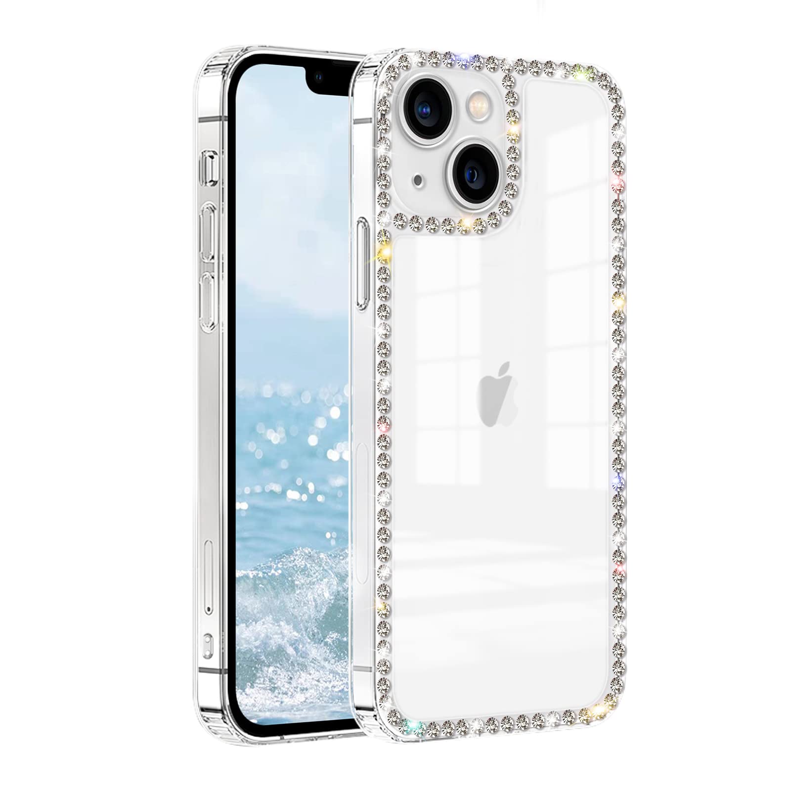 Vaoxty Compatible With Iphone 14 Plus Case Clear Bling Diamond Rhinestone Cute For Girls Women Girly Case Glitter Shiny Sparkle