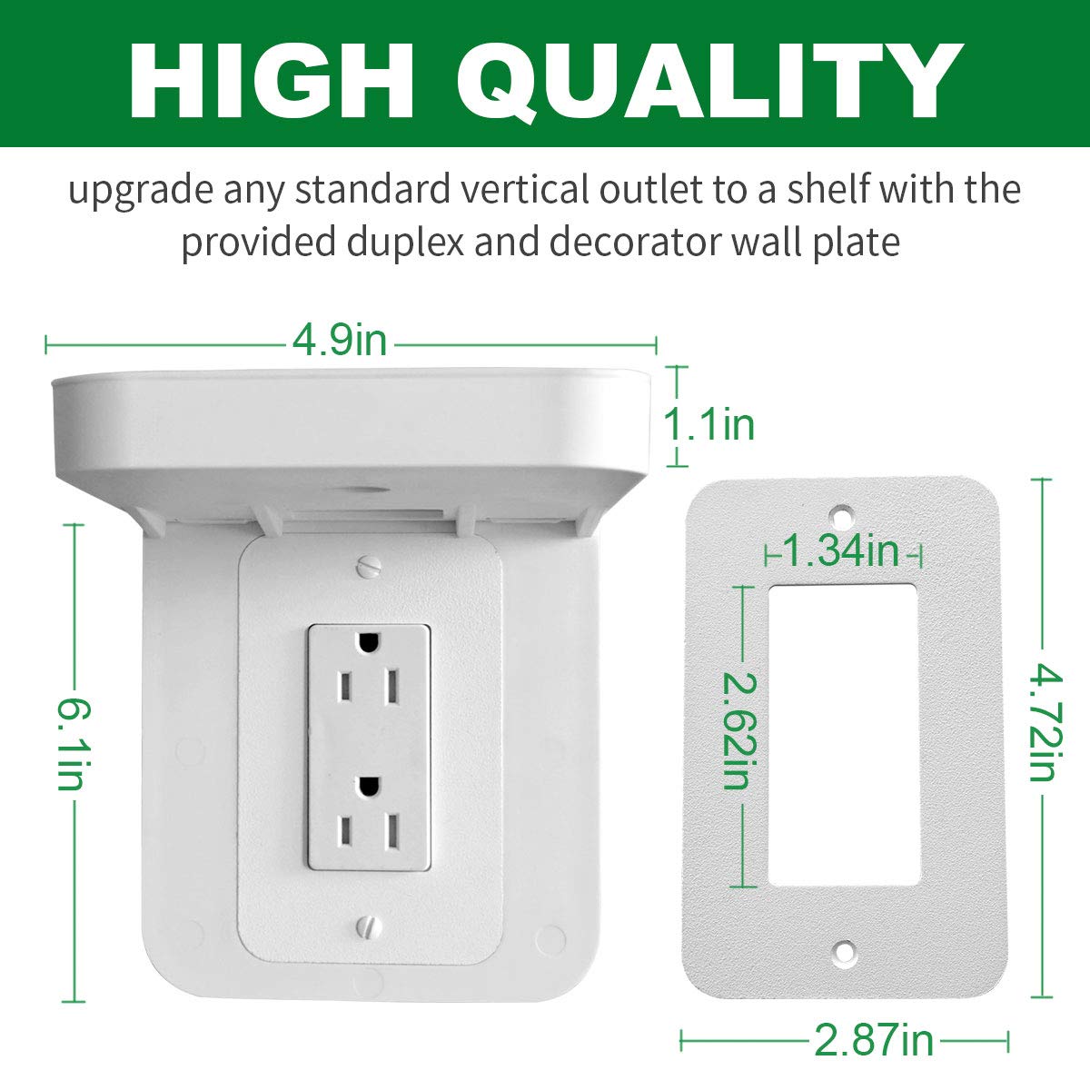 Beliefluo Outlet Shelf Holder, Bathroom Decor With Built In Cable Management,A Space Saving Solution For Homepod Mini,Google Home/Echo/Smart Speakers/Electric Toothbrush/Cell Phone (Decora)