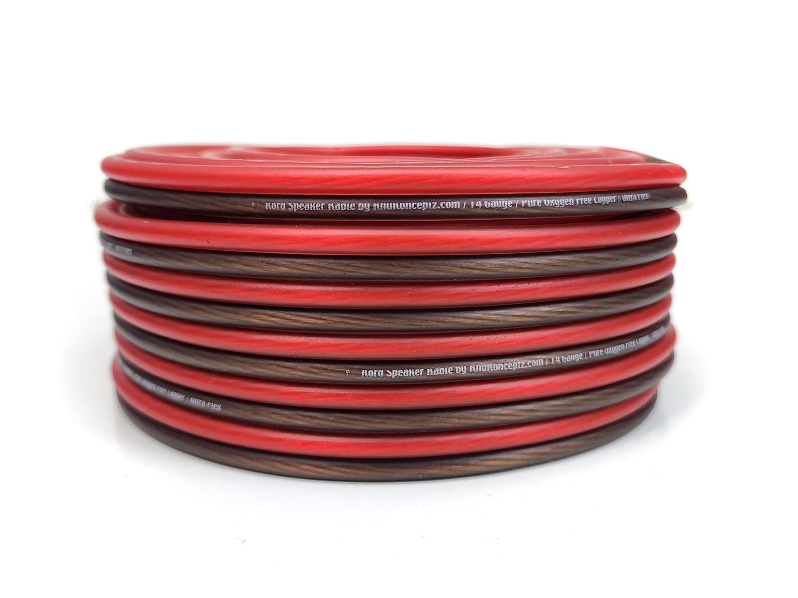 KnuKonceptz Kord Speaker Kable 14 Gauge Oxygen Free Copper Speaker Wire 100 Red/Black