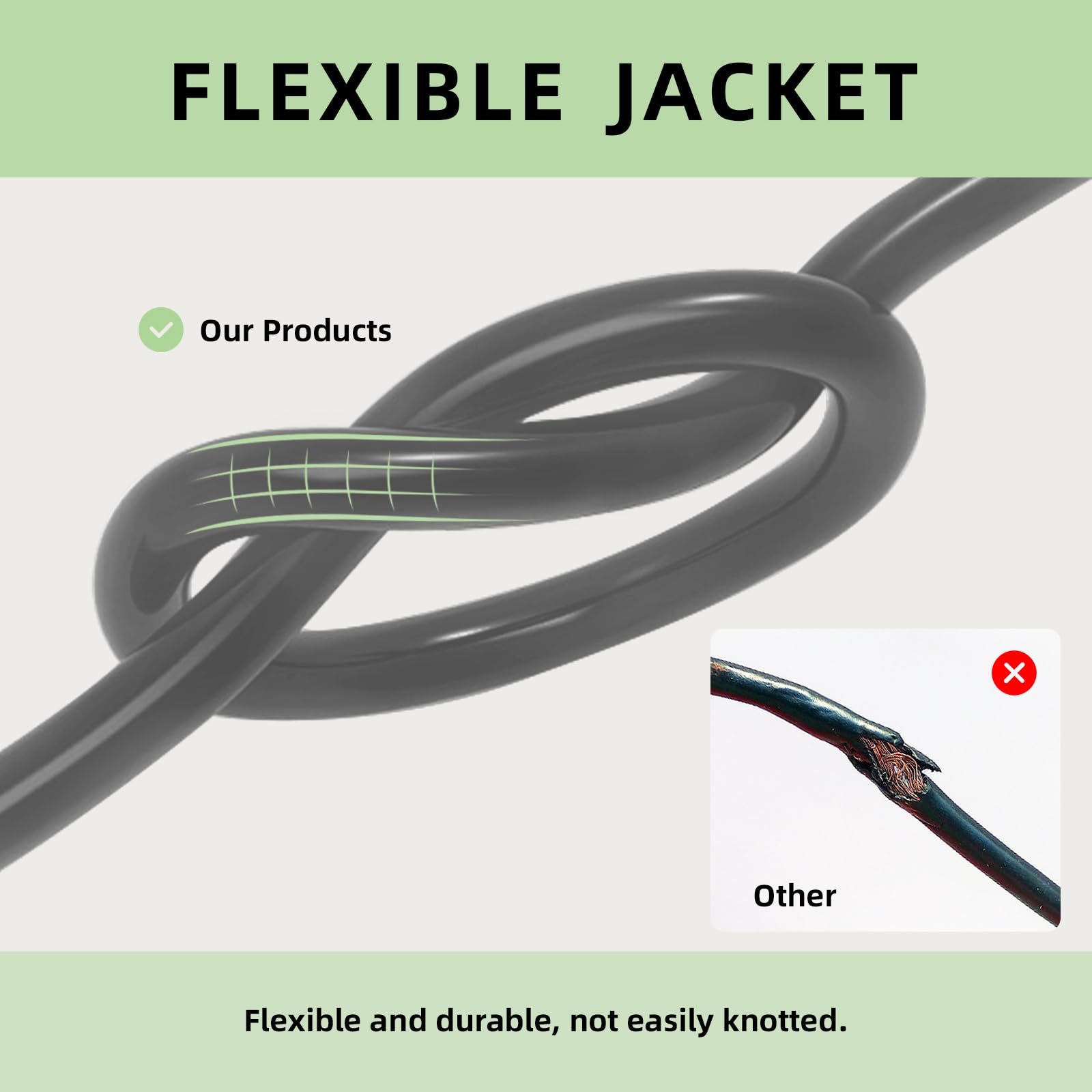 Ep 50 Ft Outdoor Extension Cord, 12/3 Sjtw Heavy Duty Extension Cable With 3 Prong Grounded Plug, 15 Amp Power Cord For Lawn, Ga