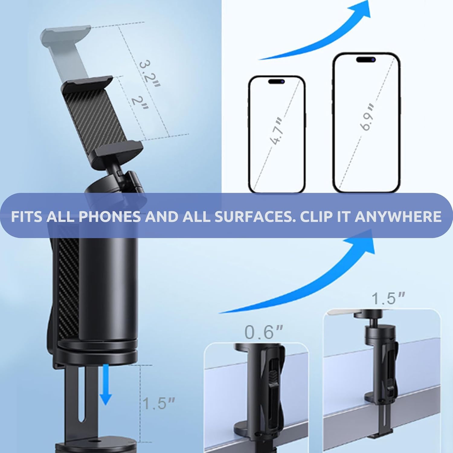 Kolodosa 2 Pack Airplane Phone Holder - Travel Essentials Accessories For Flight, Cruise, Car, Desk - Universal Foldable Cell Ph