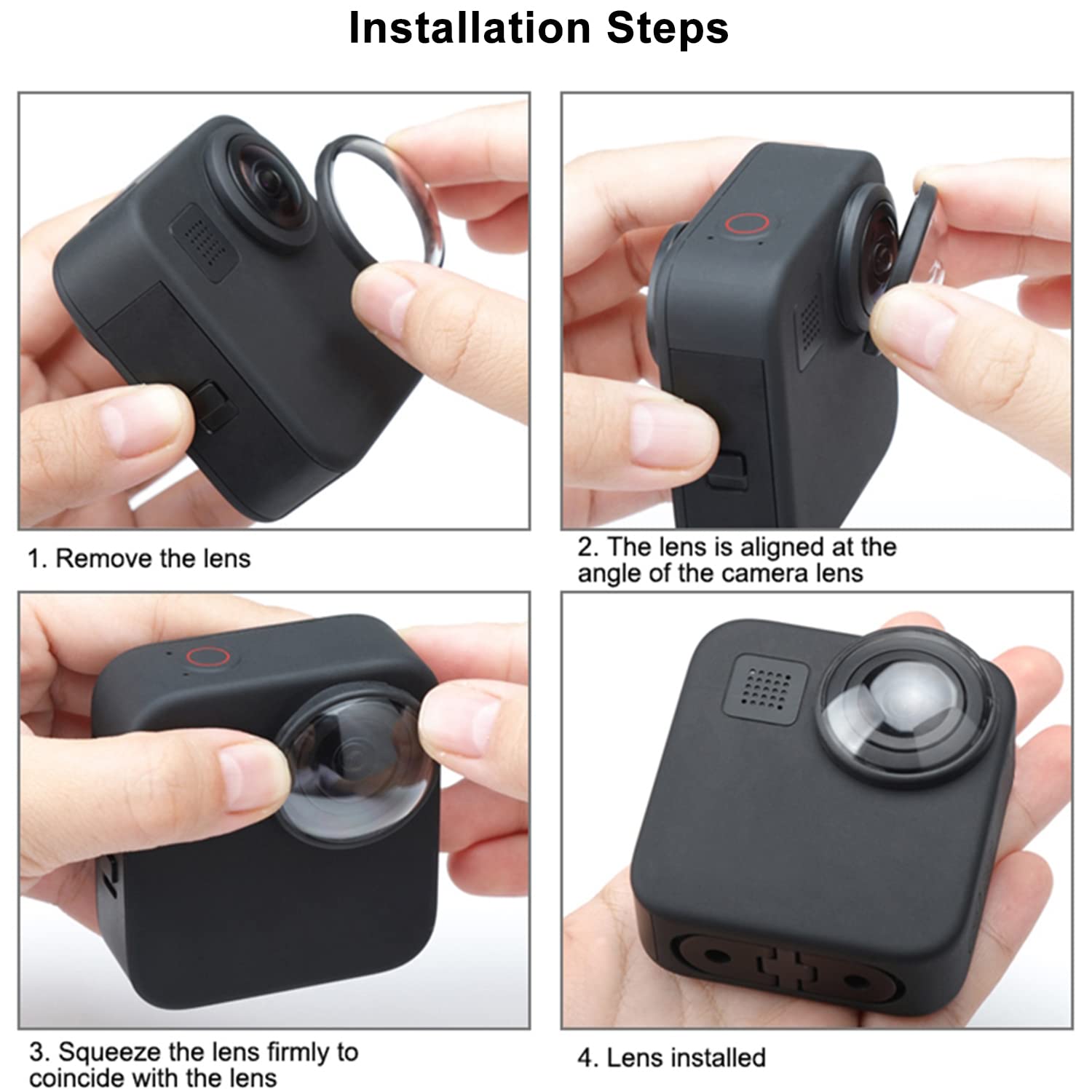 ?2 Pcs? Fitstill Lens Cover For Go Pro Max Action Camera Lens Protector Kit, Sticky Lens Guards Protection For Camera, Go Pro Ma