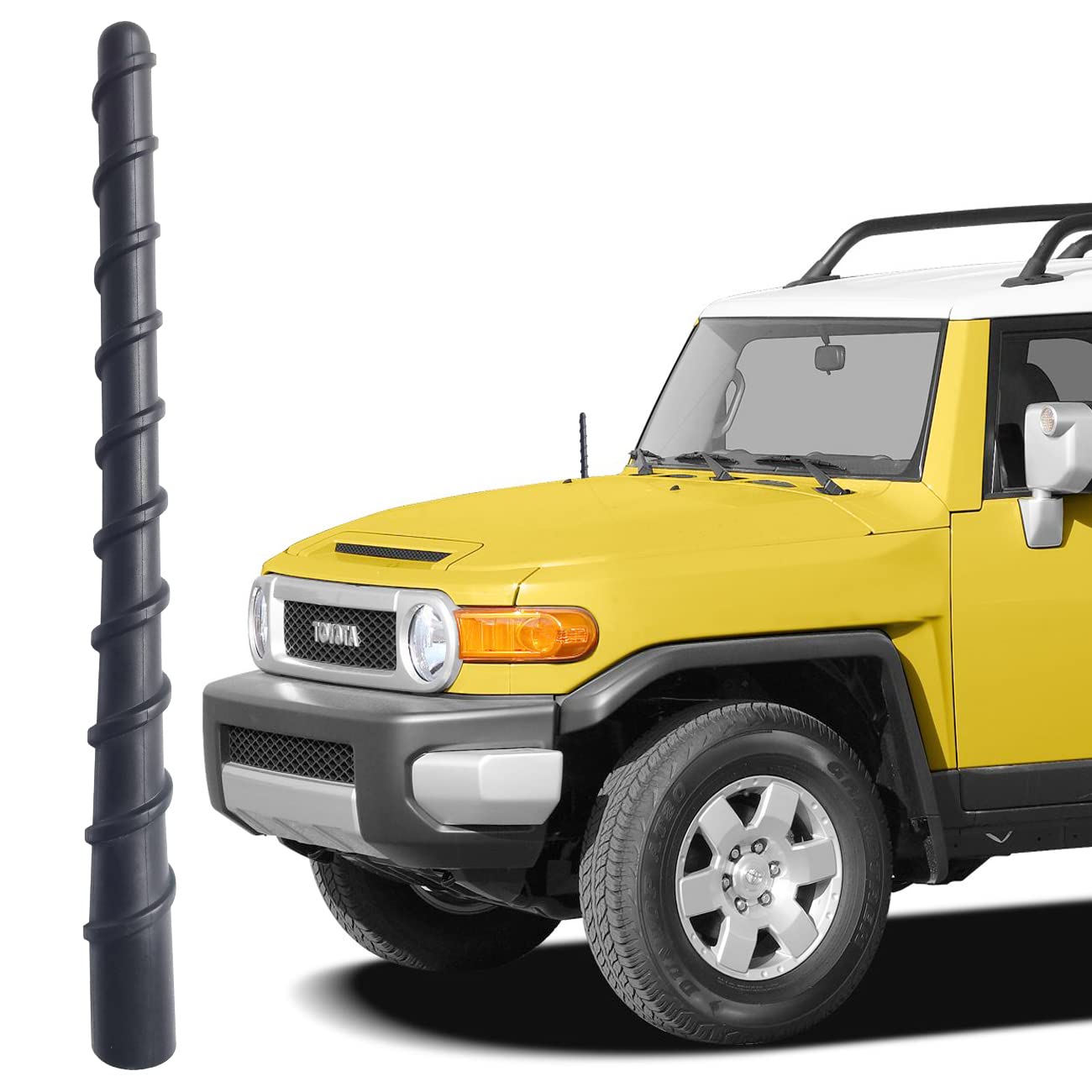 7 Inch Flexible Spiral Rubber Antenna For Toyota Highlander (2000 2007), Toyota Fj Cruiser (2007 2014) Antenna Replacement Mast