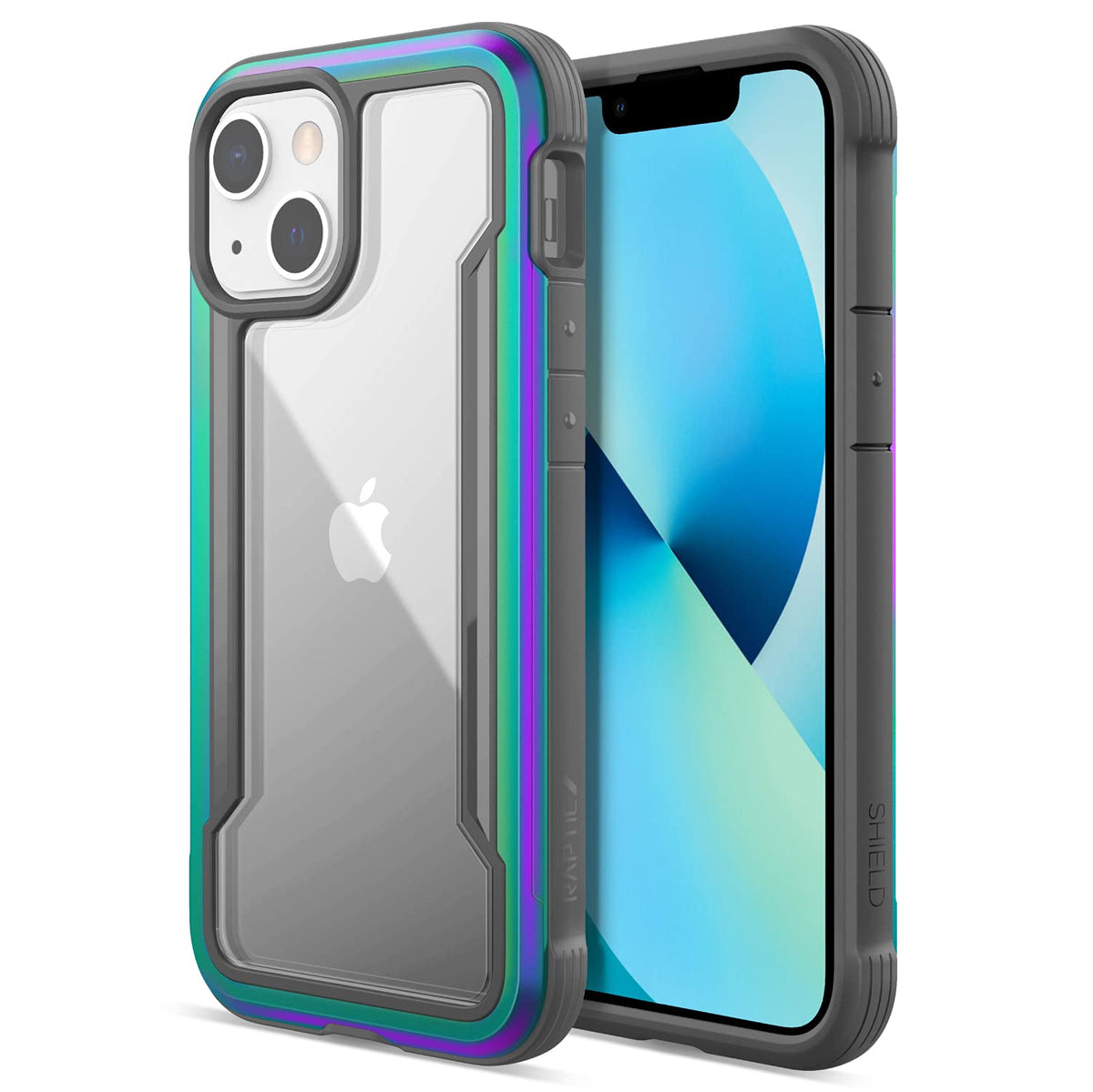 Raptic Shield Case Compatible With Iphone 13 Mini Series, Shockproof Protective, Clear Case, Durable Aluminum Frame, 10Ft Drop T