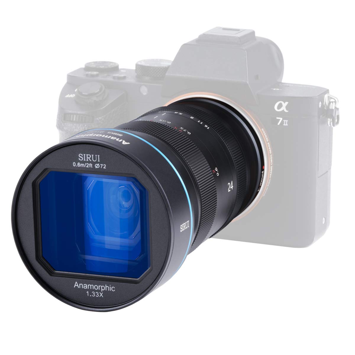 Sirui 24Mm Anamorphic Lens F2.8 1.33X Aps C Camera Lens For Ef M Mount, Blue Flare