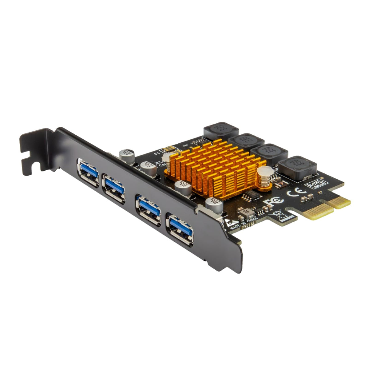 Pci E To Usb 3.0 4 Port Expansion Card, Internal Converter Pci Express Expansion Card For Desktop Pc Card, Support Casaos, Windo