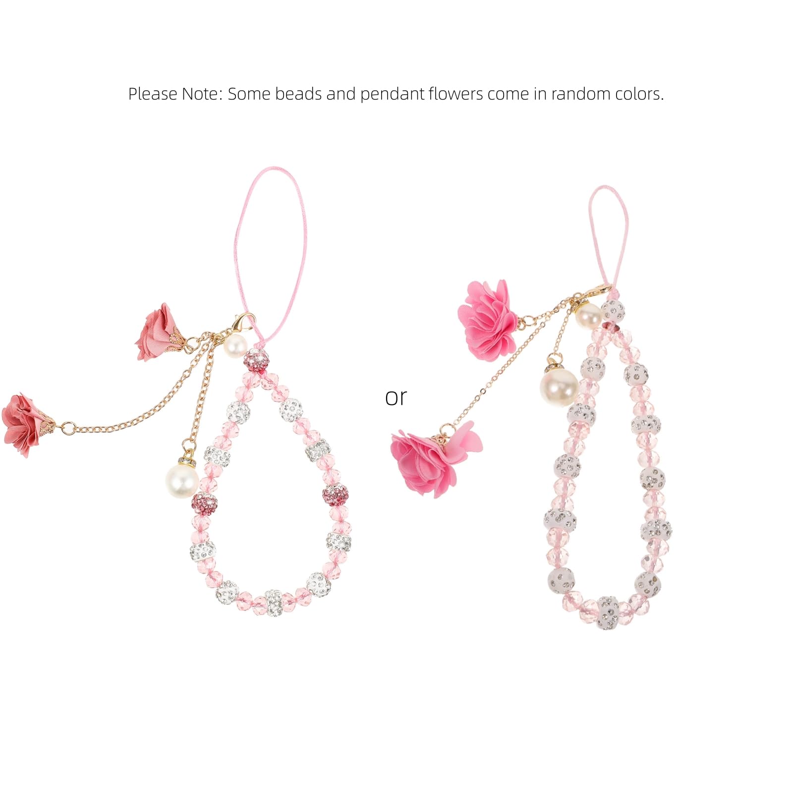 Hemobllo Cell Phone Straps Creative Crystal Flower Pendant Phone Charm Non Slip Phone Lanyard Wrist Strap For Decoration