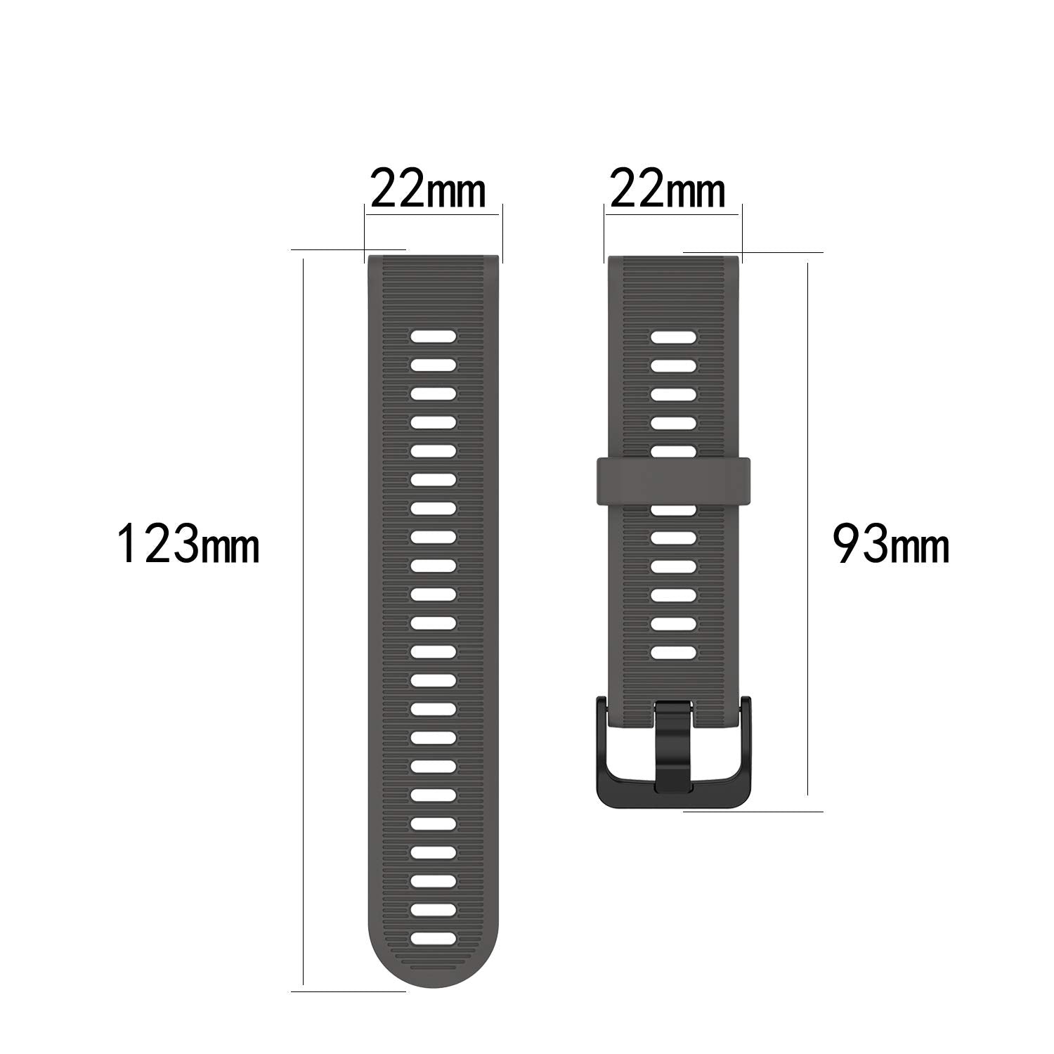 Huabao Watch Band Compatible With Garmin Forerunner 935/ Forerunner 945/Approach S60/Garmin Fenix 5,22Mm Silicone Replacement Ba